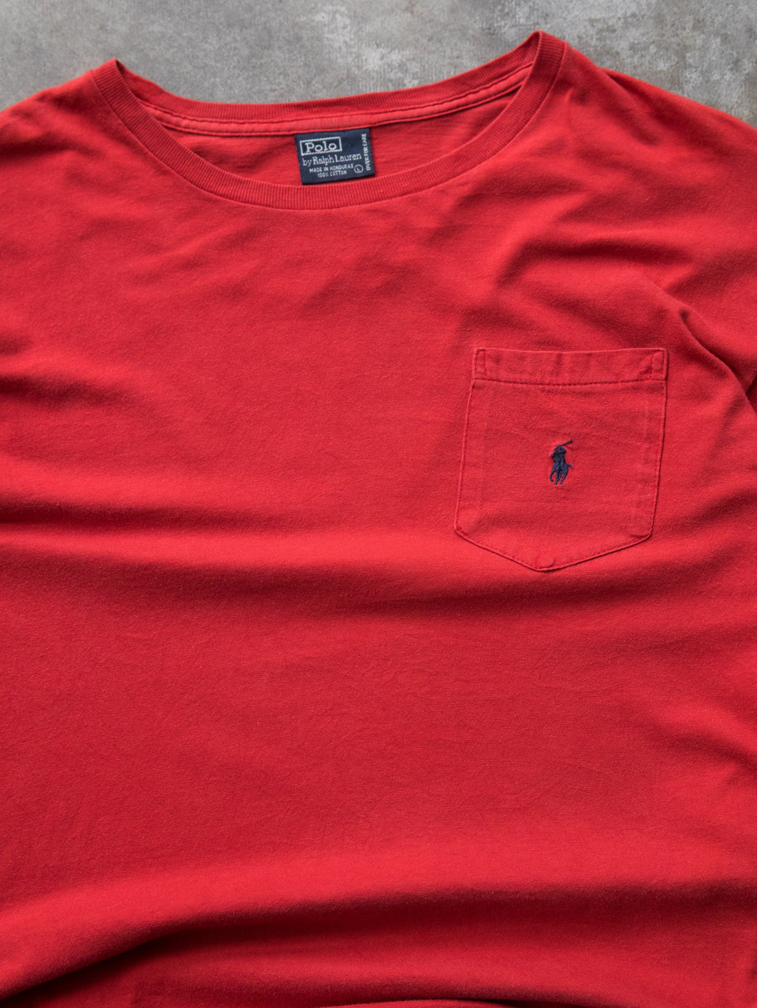 Vintage 90s Red Ralph Lauren Pocket Long Sleeve (L)