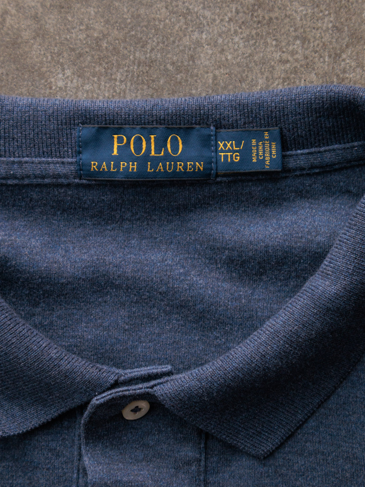 Vintage Navy Ralph Lauren Long Sleeve Polo Shirt (2XL)