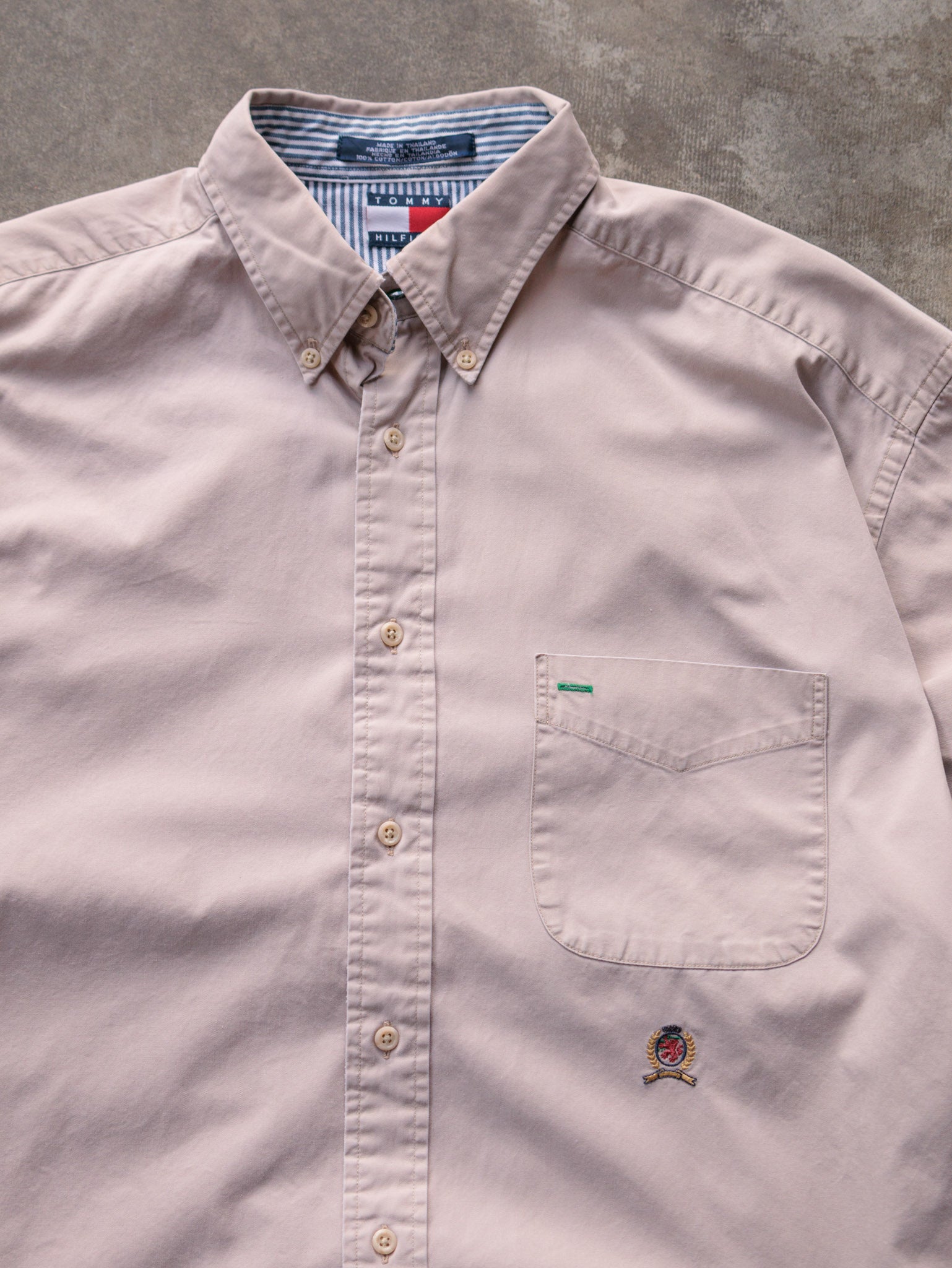 Vintage 00s Beige Tommy Hilfiger Shirt (L)