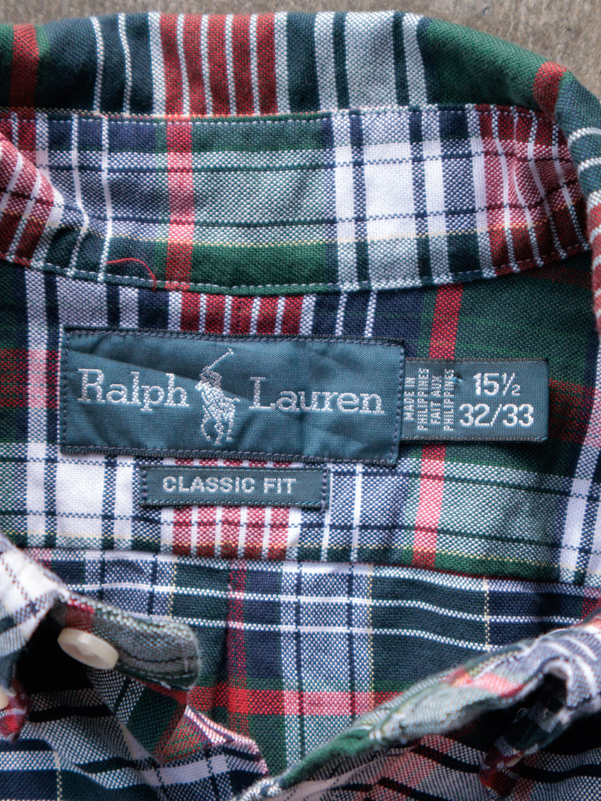 Vintage Green Plaid Ralph Lauren Shirt (M)