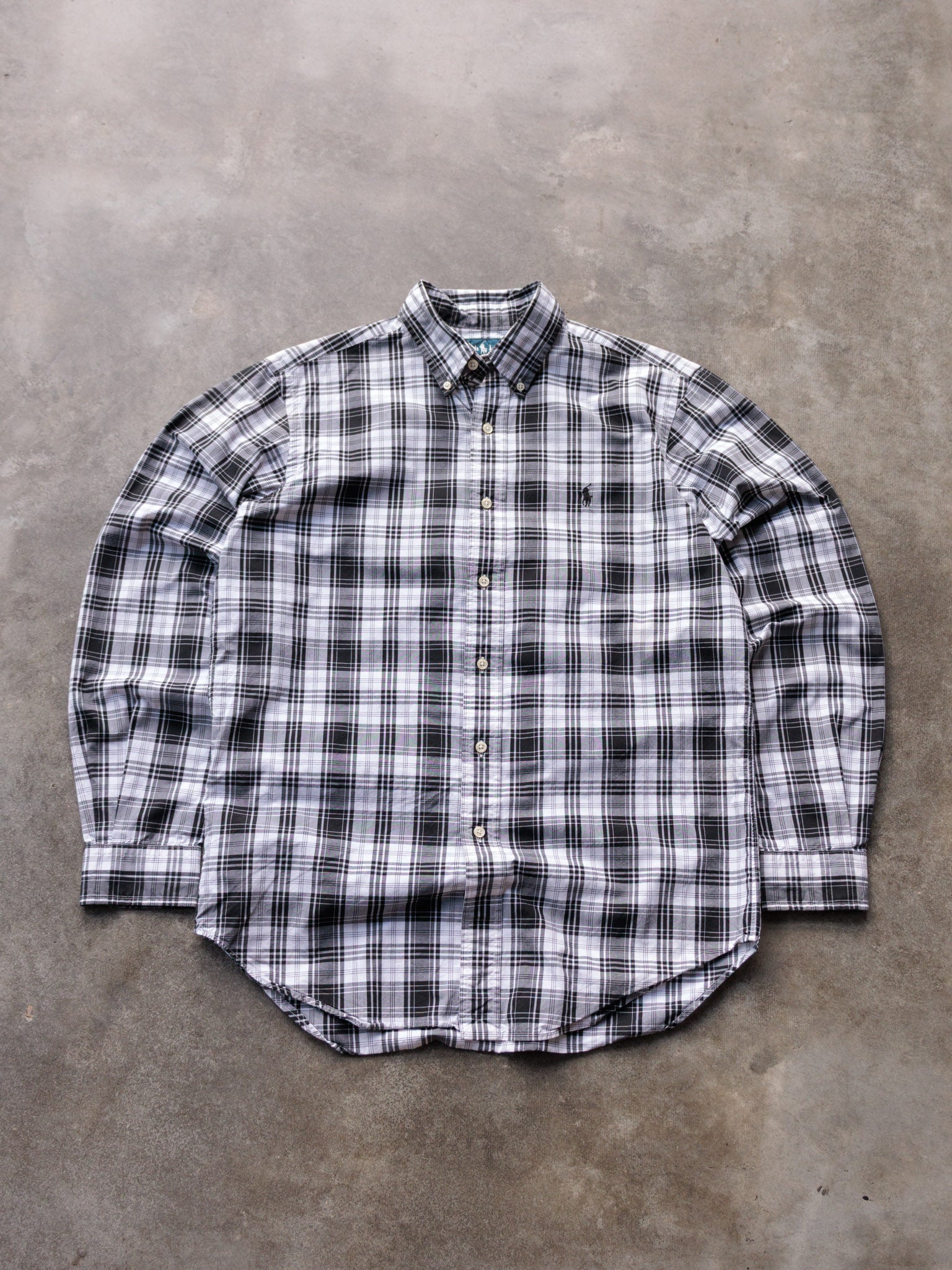 Vintage 00s Black Plaid Ralph Lauren Shirt (M)
