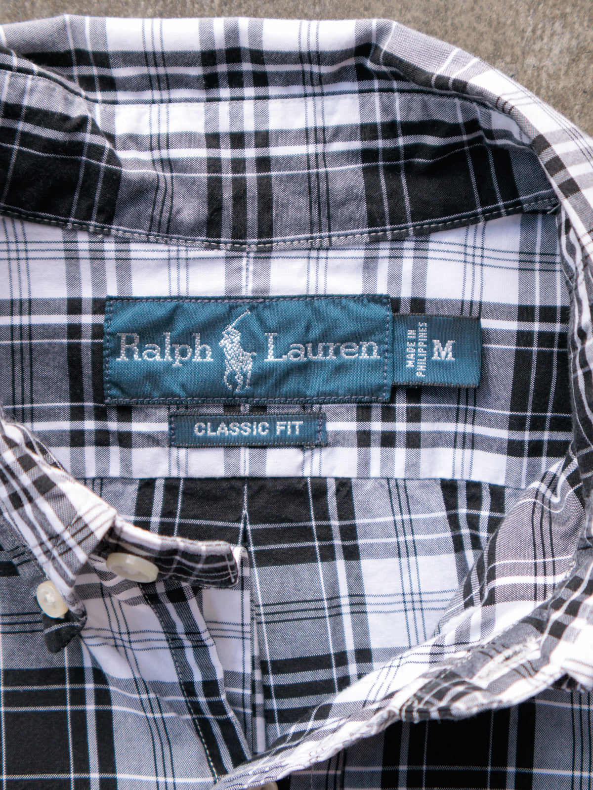 Vintage 00s Black Plaid Ralph Lauren Shirt (M)