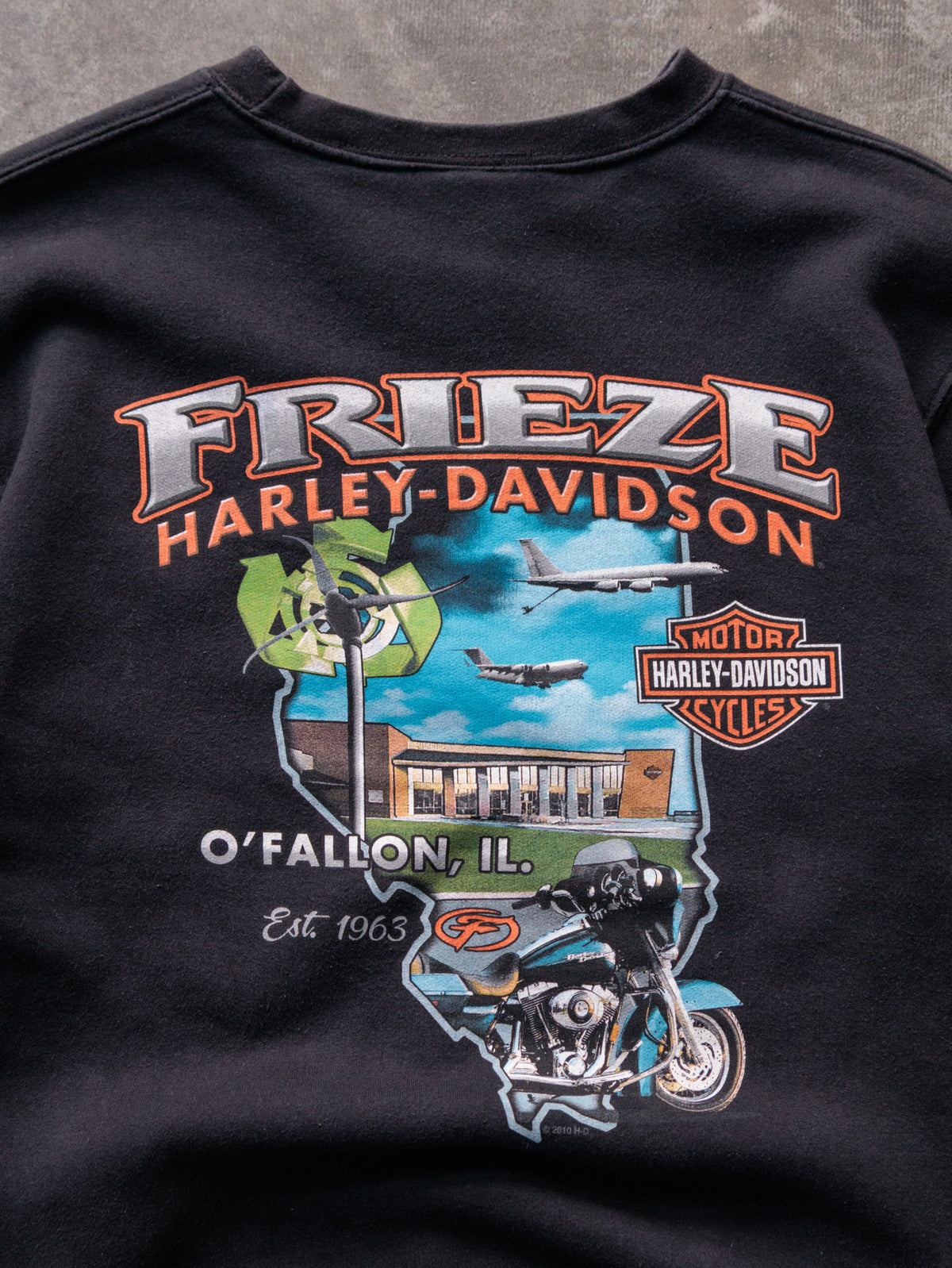 Vintage Black Harley-Davidson O'Fallon Illinois Sweatshirt (S)
