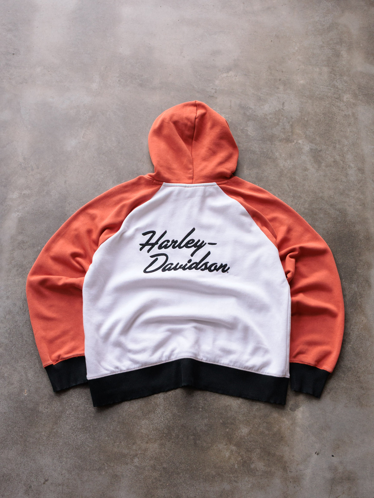 Vintage White Harley-Davidson Colourblock Hoodie (XL)