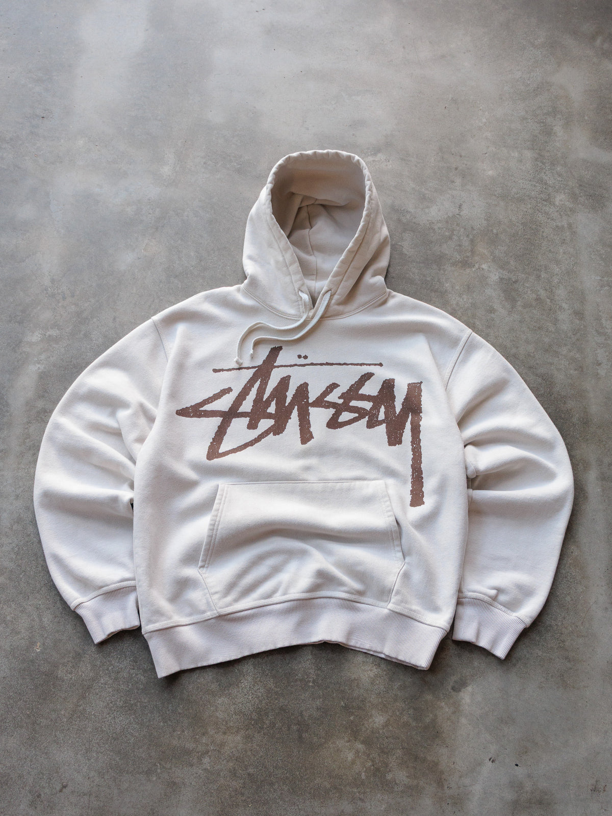 Vintage Cream Stussy Hoodie (L)