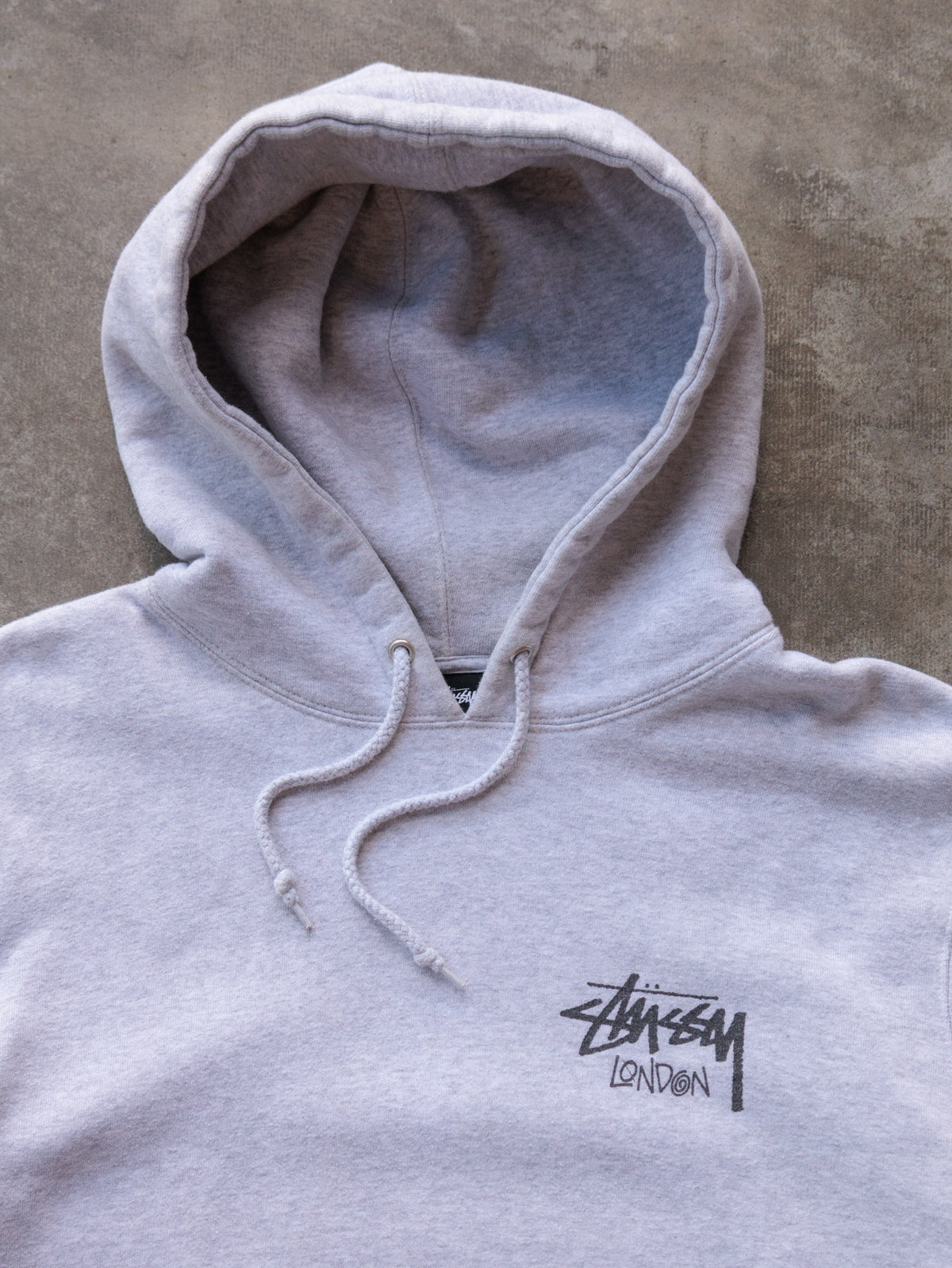 Vintage Grey Stussy London Hoodie (M)