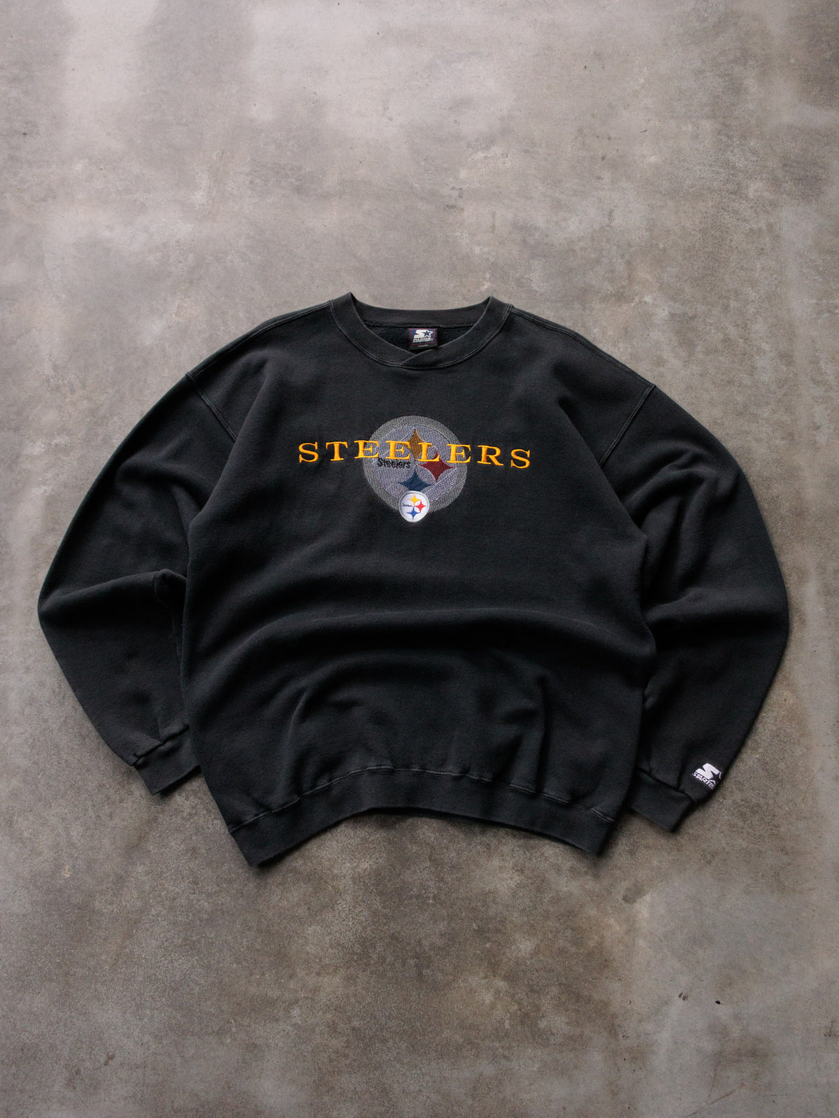 Vintage 90s Black Starter Pittsburgh Steelers Sweatshirt (L)