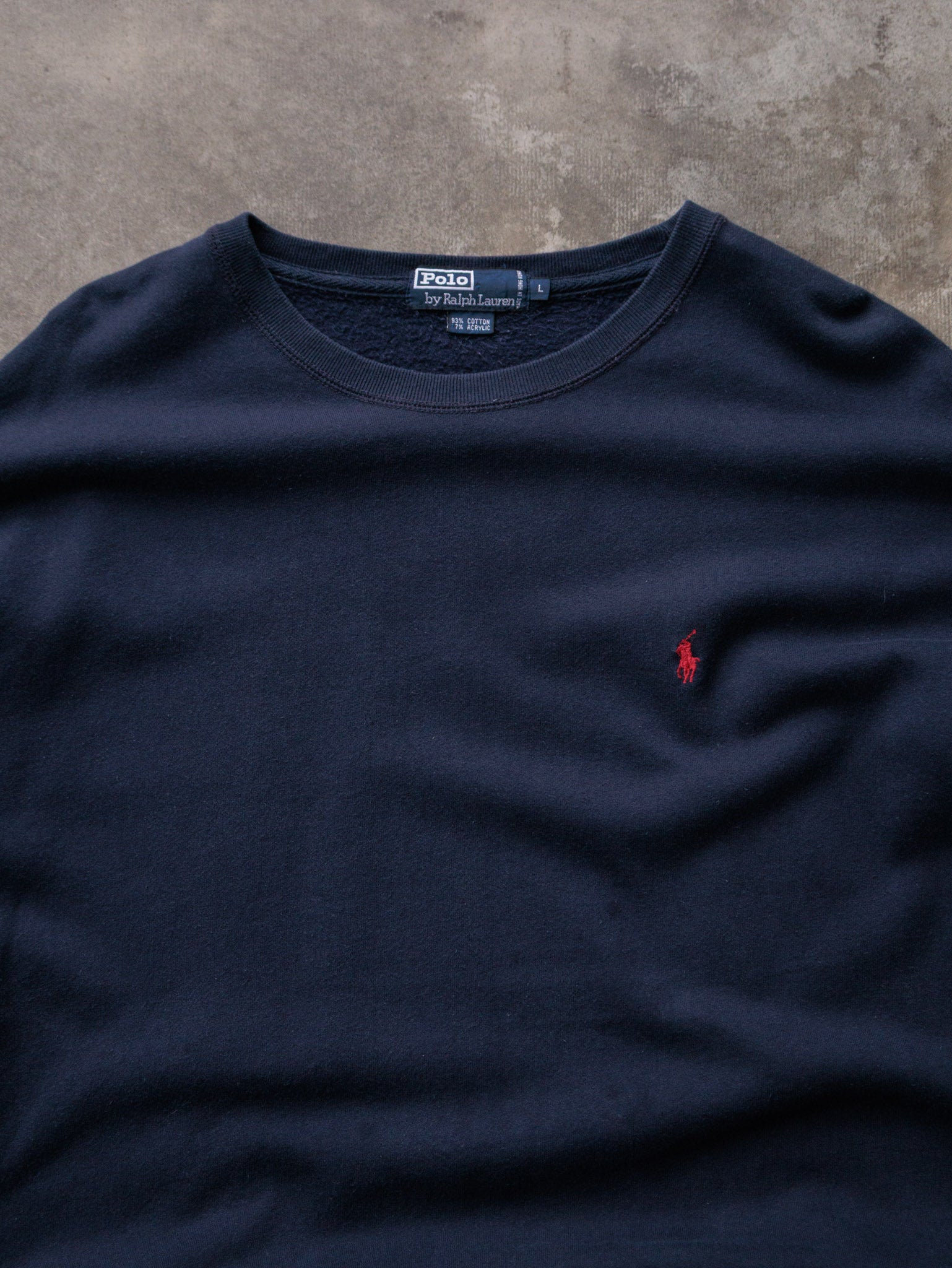 Vintage Navy Polo Ralph Lauren Sweatshirt (L)