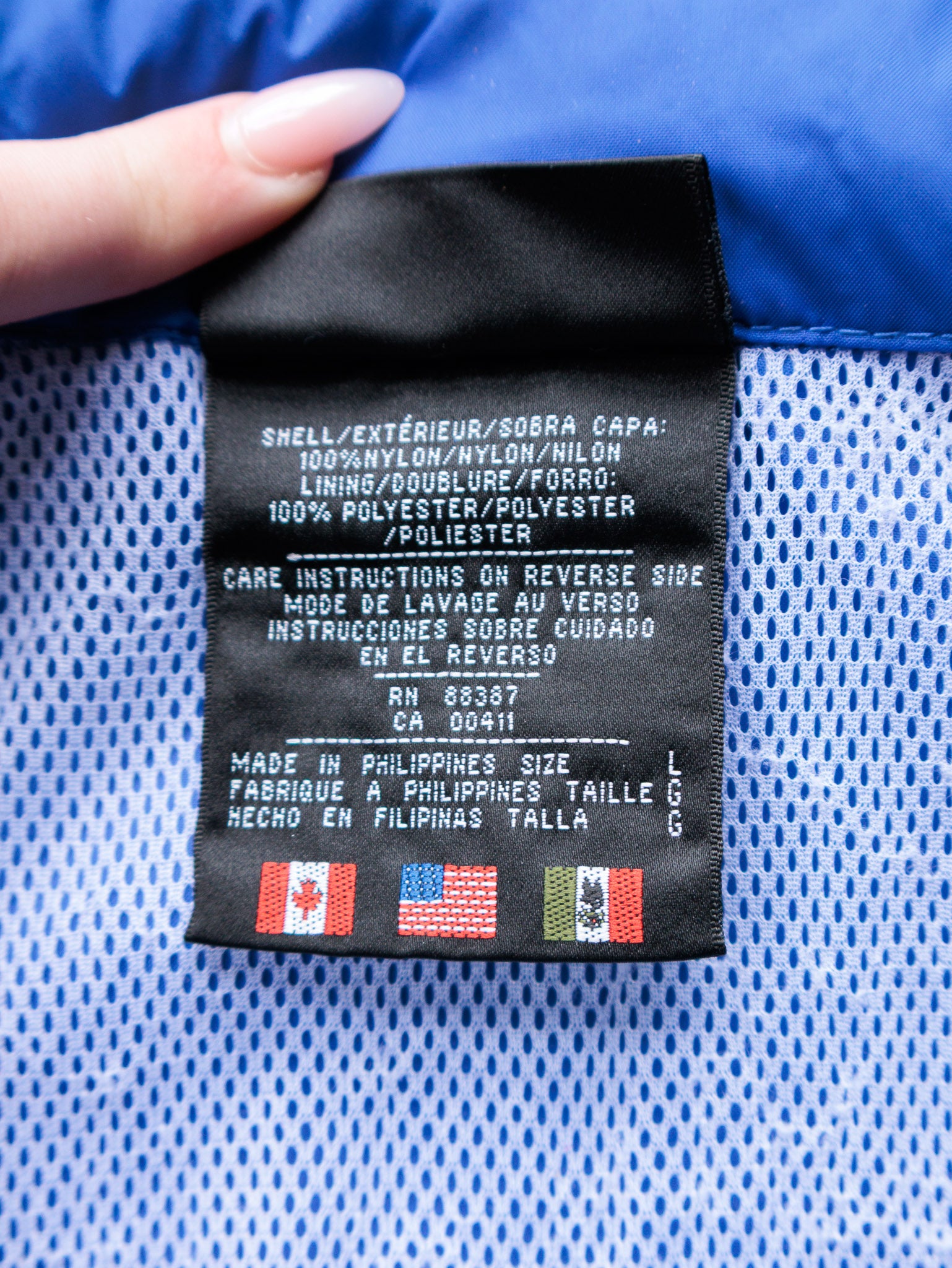 Vintage 90s Blue & Black Adidas Windbreaker (L)