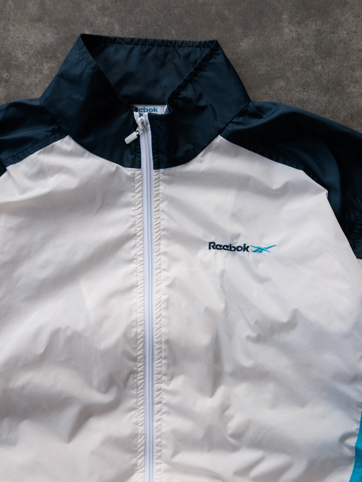 Vintage 90s White Reebok Colourblock Windbreaker (L)