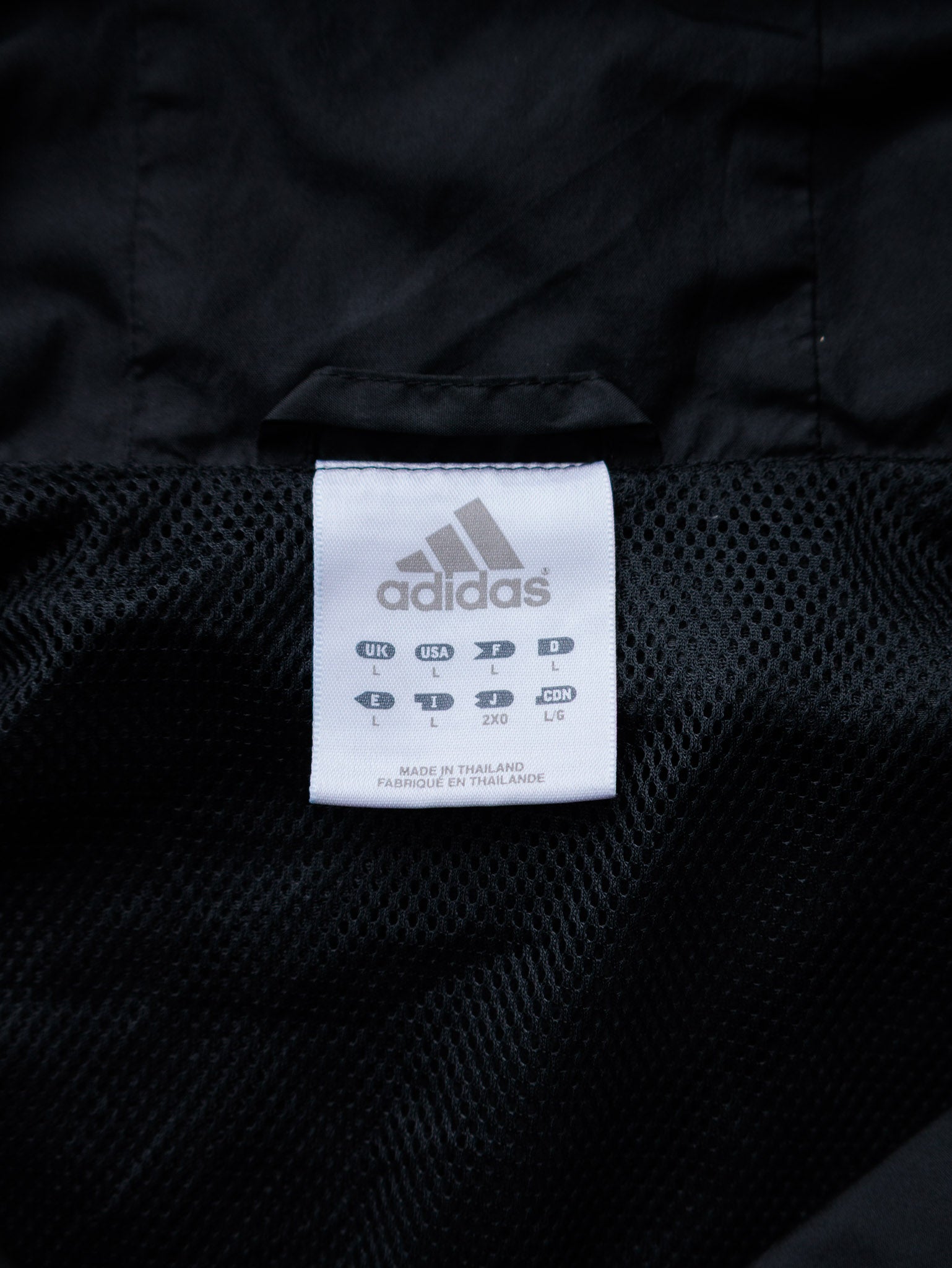 Vintage 00s Black Adidas Windbreaker Hoodie (L)