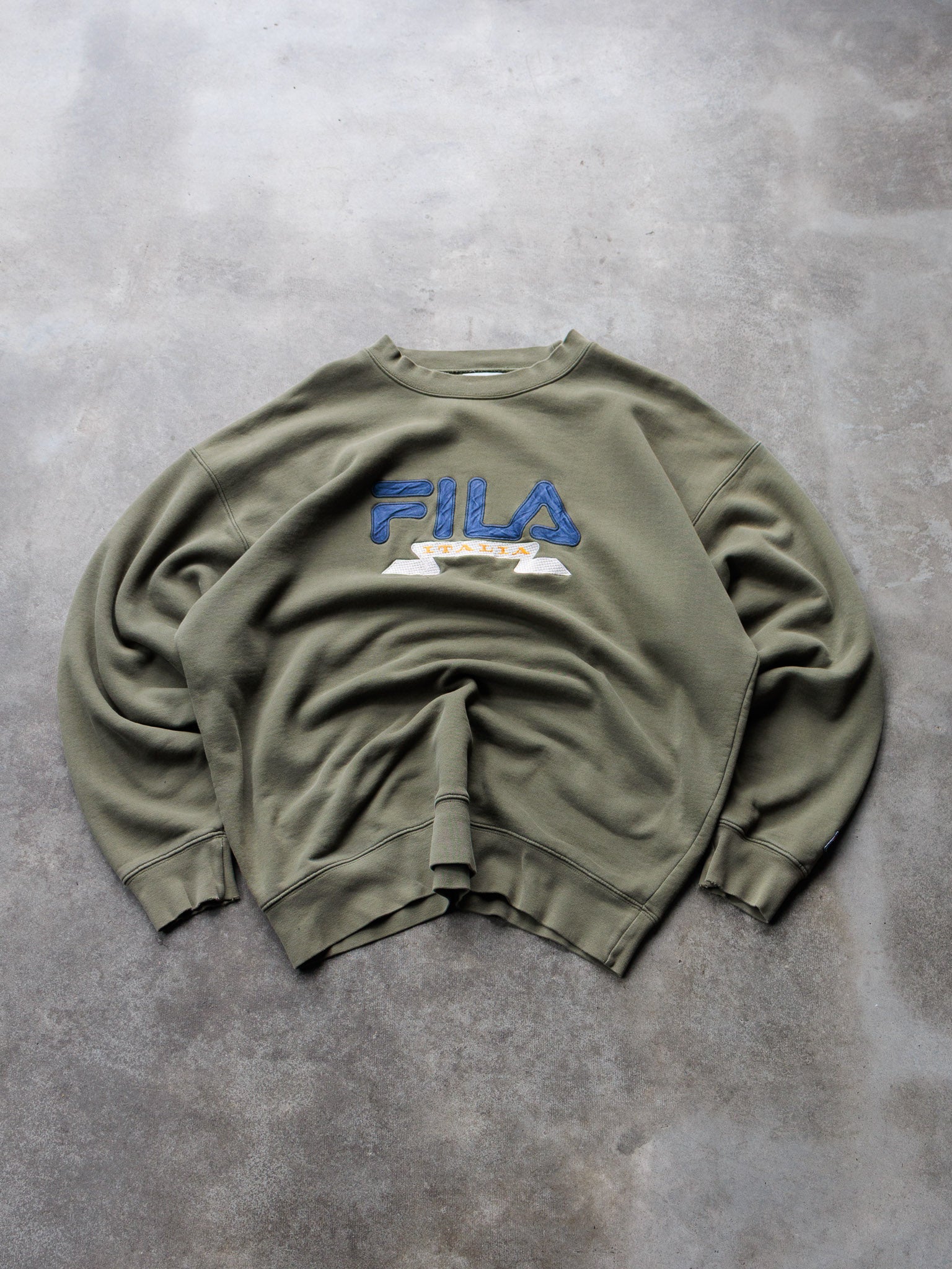 Vintage 90s Khaki Fila Italia Sweatshirt (XL)