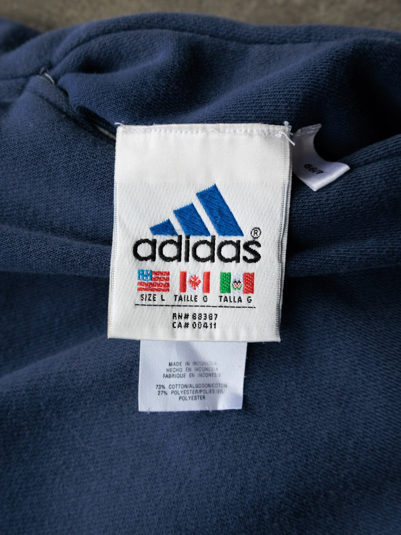 Vintage 00s Grey & Navy Adidas Reversible Hooded Vest (L)