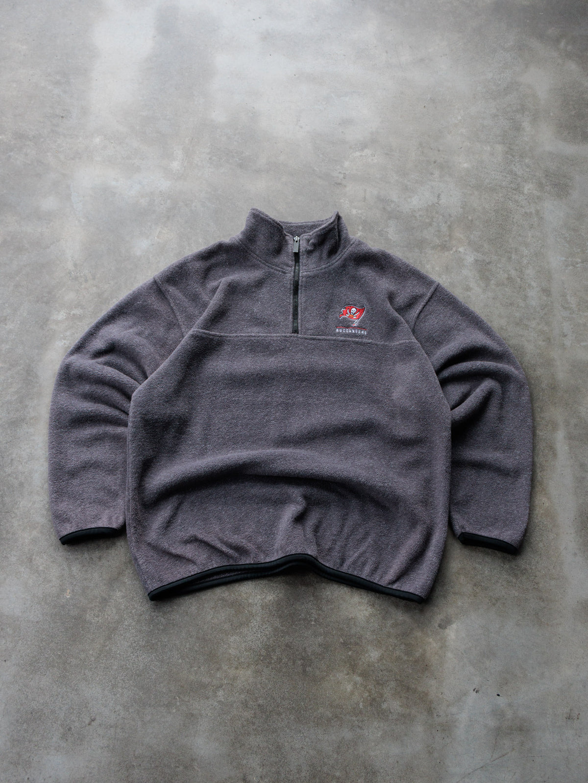 Vintage Grey Starter Tampa Bay Buccaneers Fleece Quarter Zip (XL)