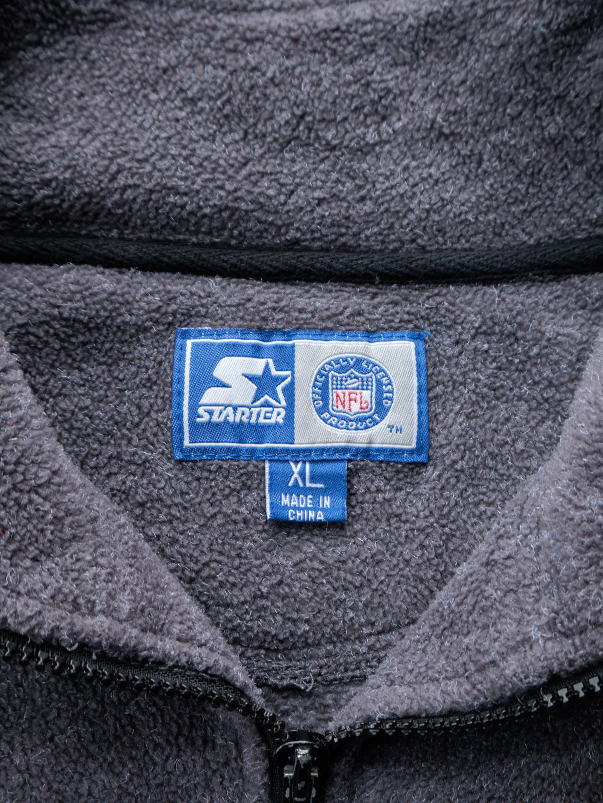 Vintage Grey Starter Tampa Bay Buccaneers Fleece Quarter Zip (XL)