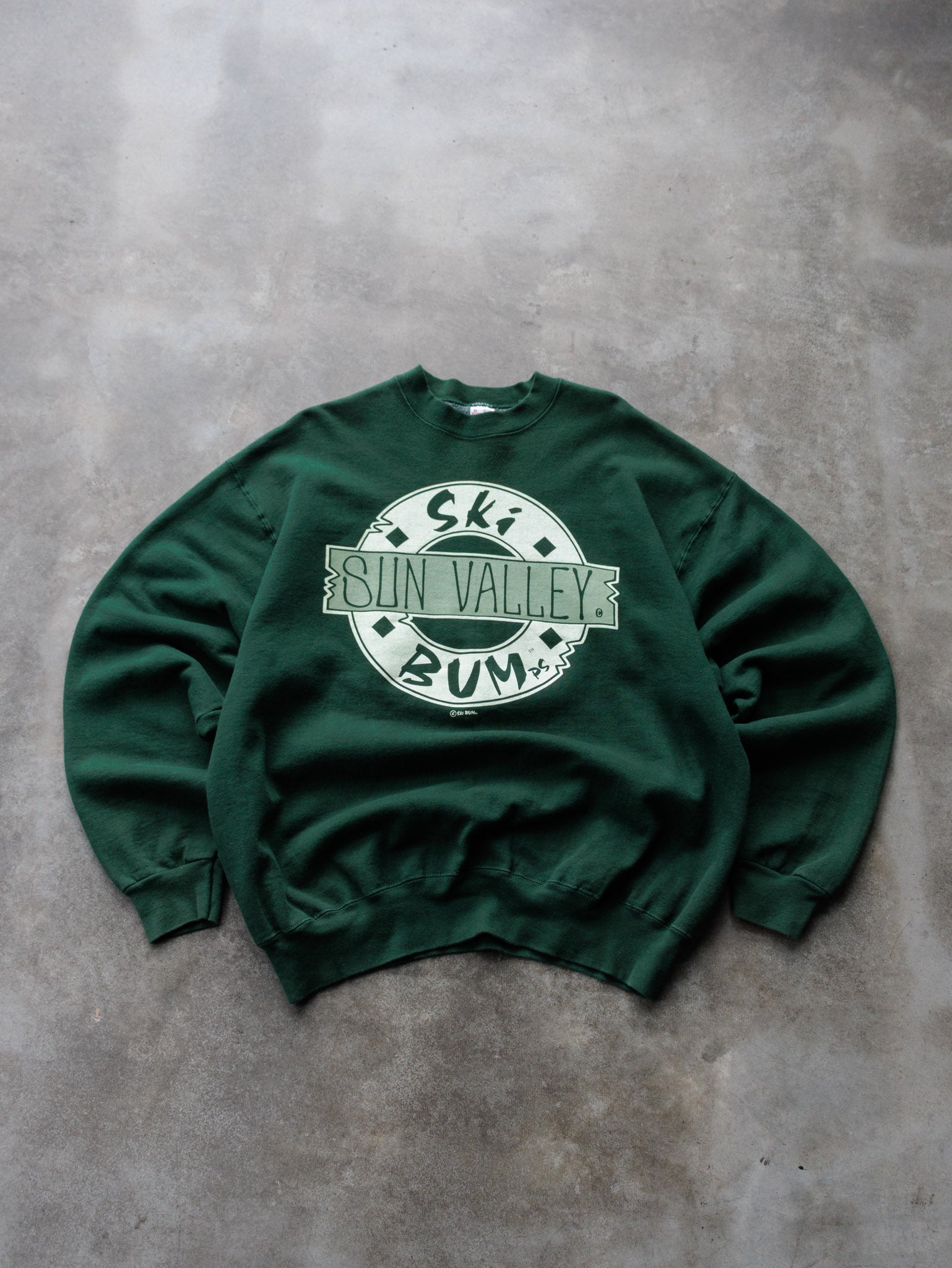 Vintage 90s Green Sun Valley Ski Bum Sweatshirt (XL)