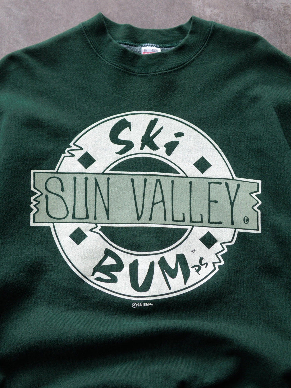 Vintage 90s Green Sun Valley Ski Bum Sweatshirt (XL)