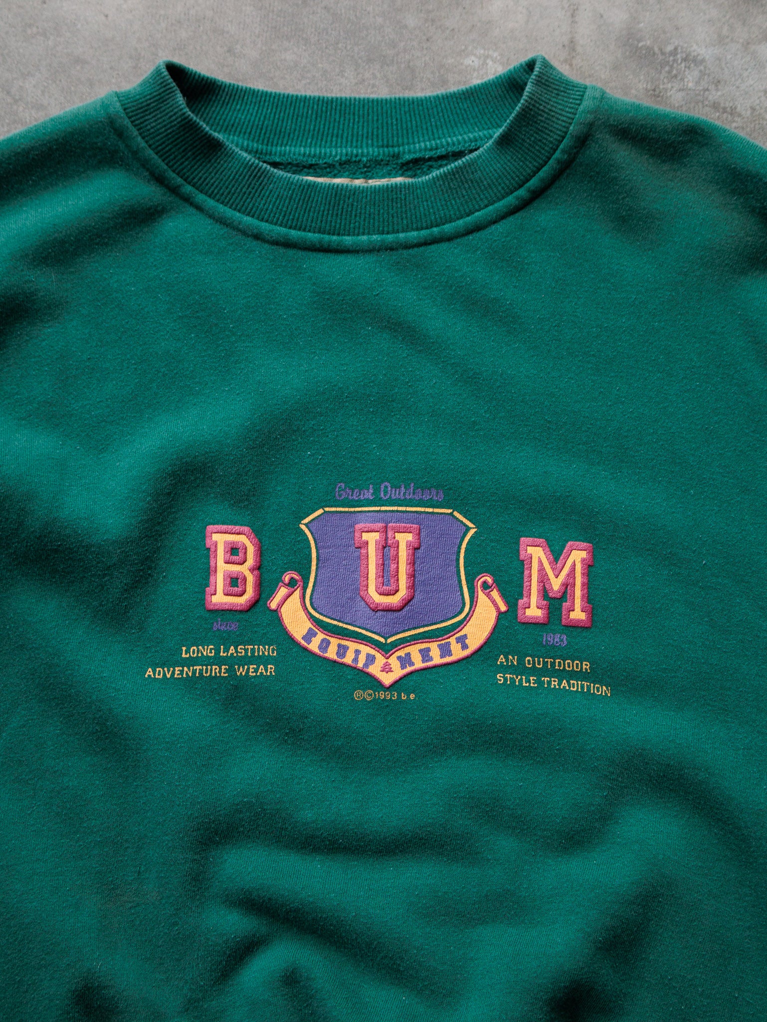 Vintage 1993 Green B.U.M. Equipment Sweatshirt (L)