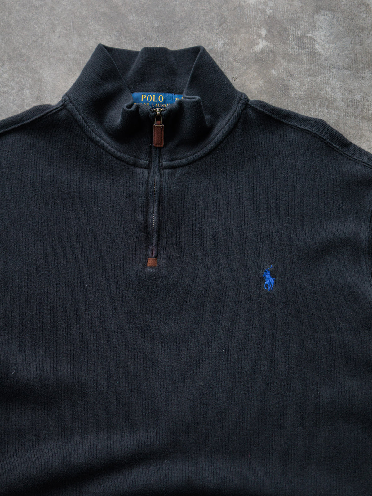 Vintage 00s Black Polo Ralph Lauren Fleece Quarter Zip (XL)