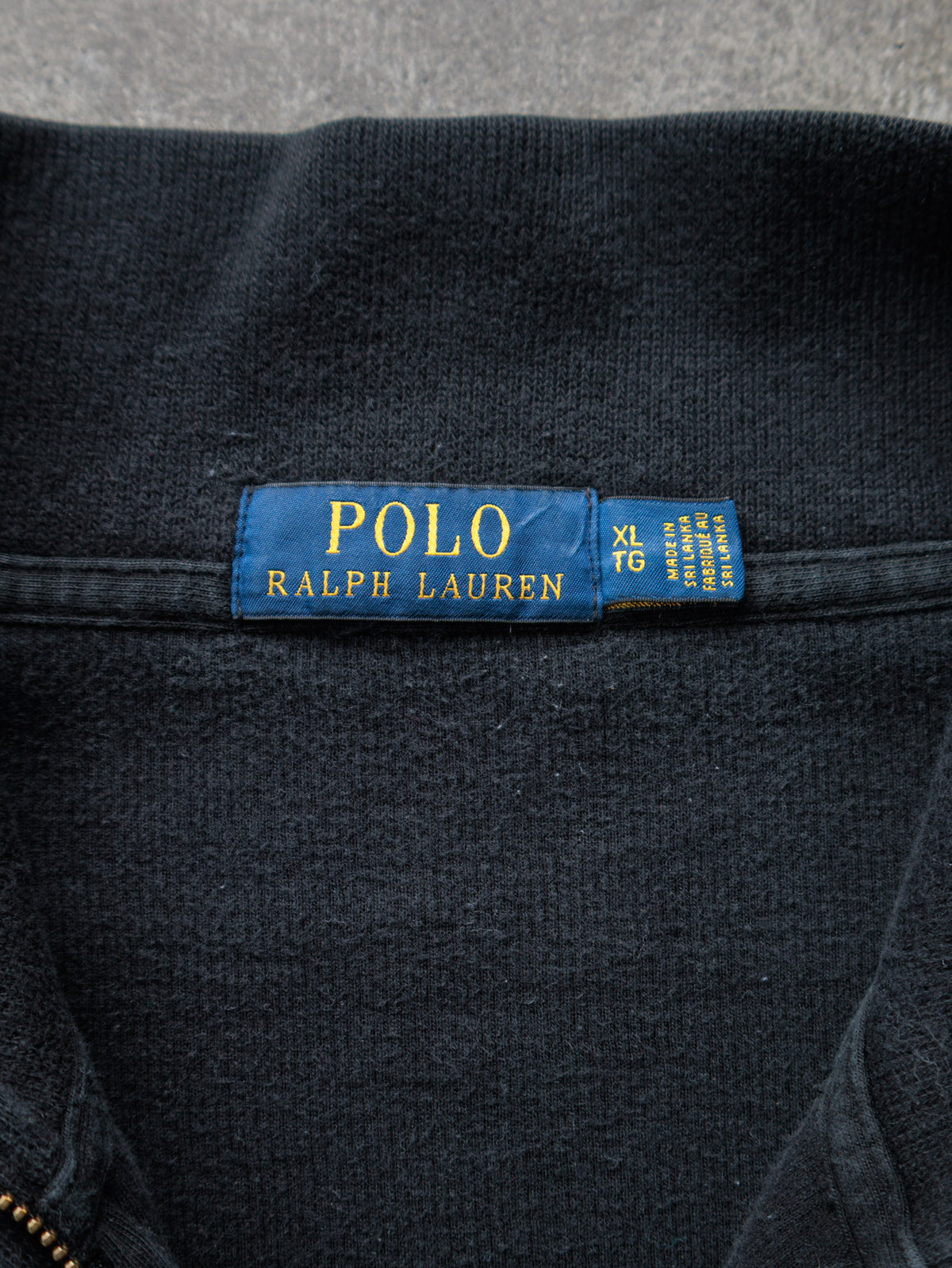 Vintage 00s Black Polo Ralph Lauren Fleece Quarter Zip (XL)