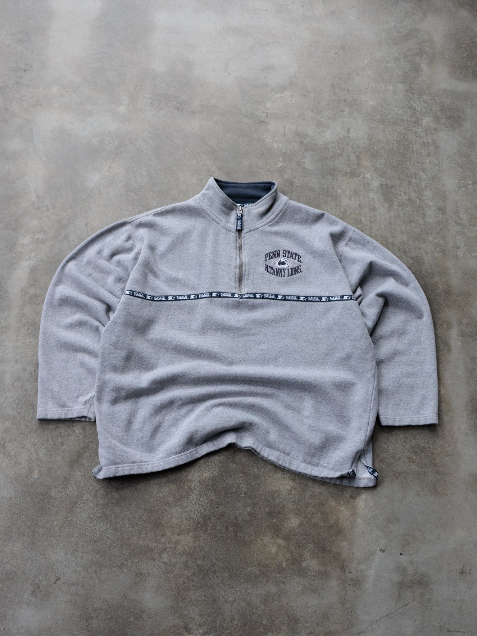 Vintage 90s Grey Penn State Nittany Lions Starter Fleece Quarter Zip (L)