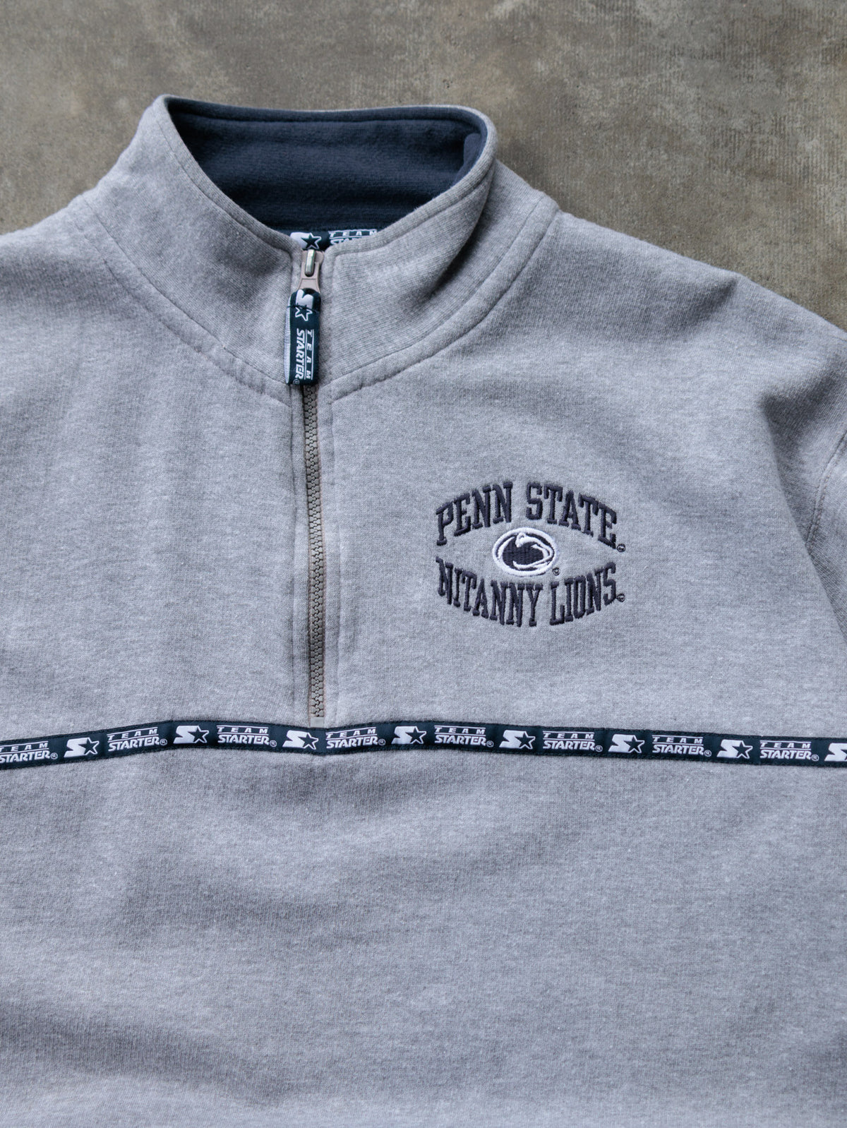 Vintage 90s Grey Penn State Nittany Lions Starter Fleece Quarter Zip (L)