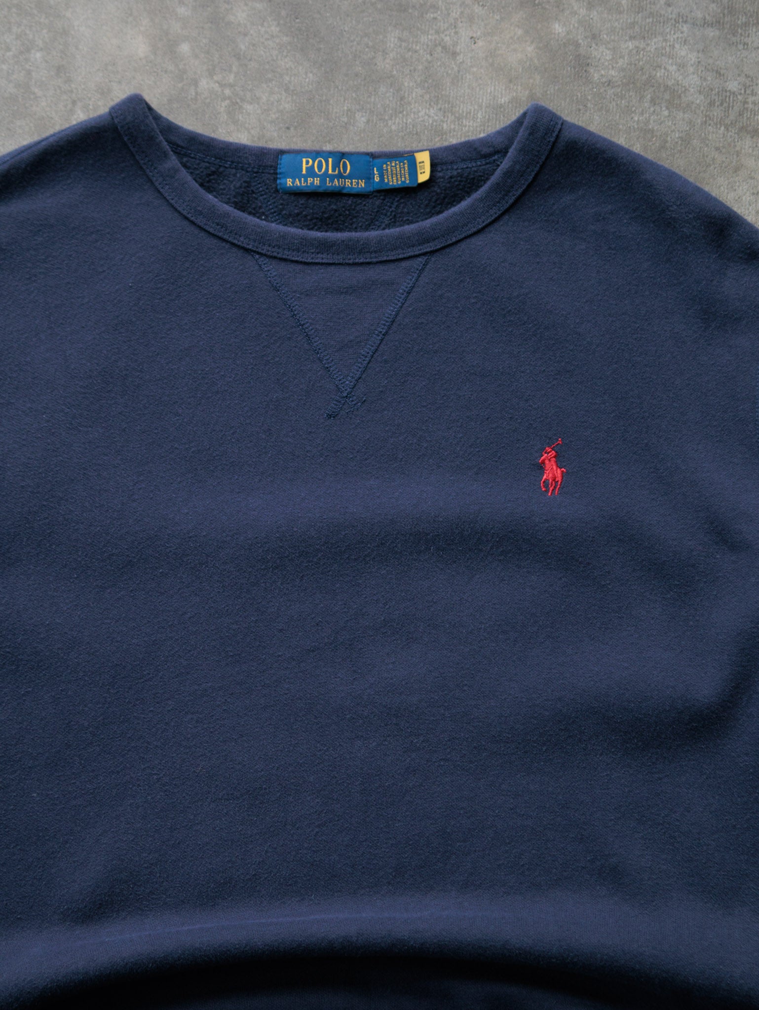 Vintage Navy Polo Ralph Lauren Sweatshirt (L)