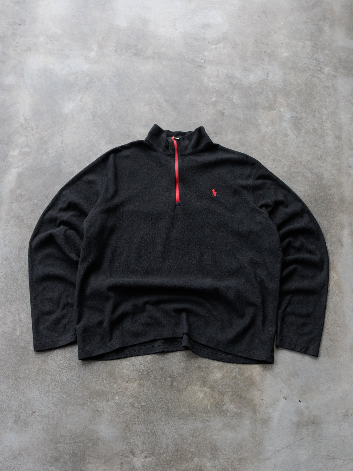 Vintage 00s Black Polo Ralph Lauren Fleece Quarter Zip (XL)