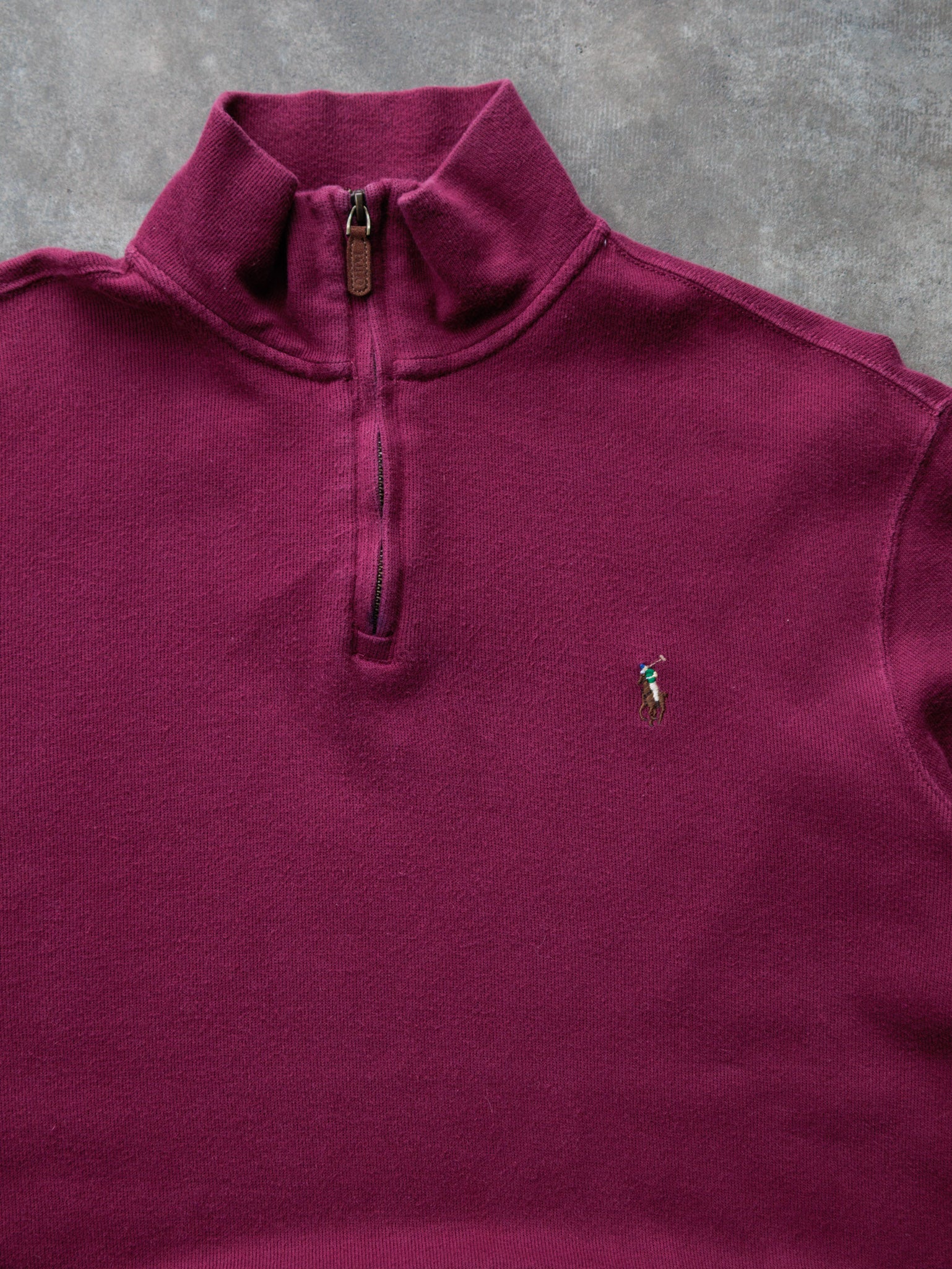 Vintage Purple Polo Ralph Lauren Knit Quarter Zip (M)