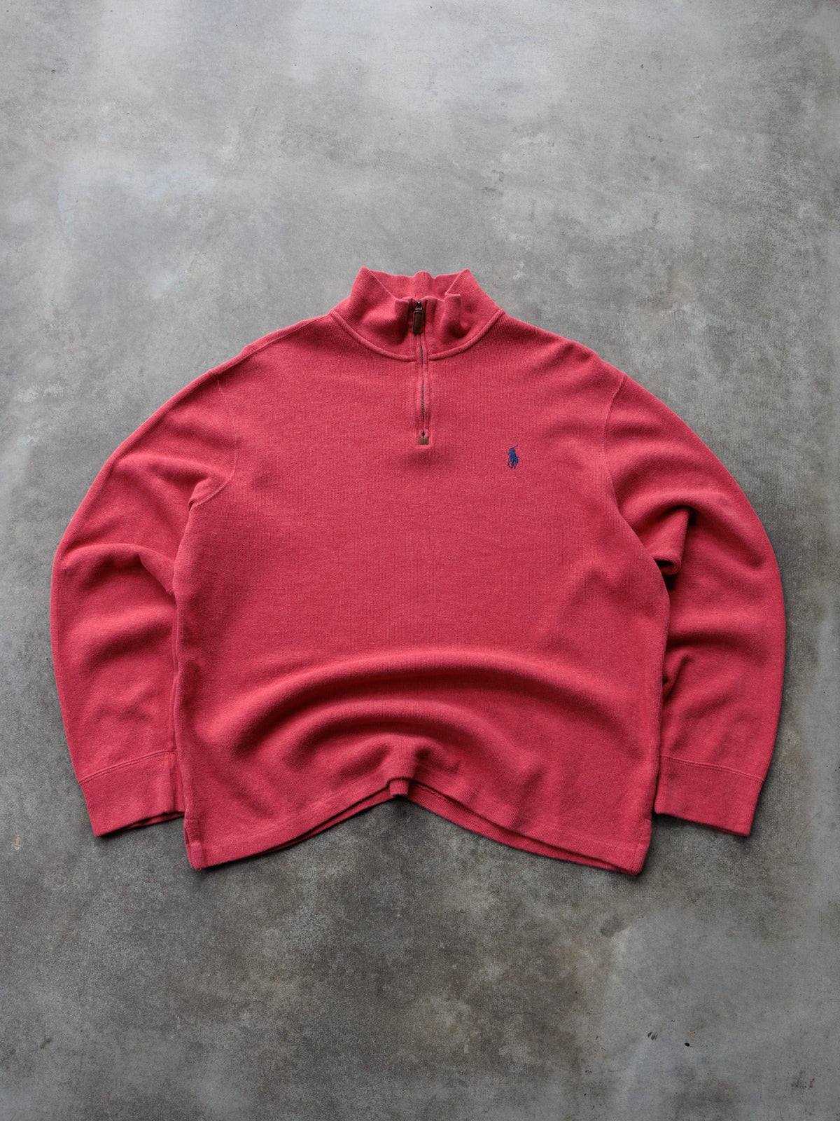Vintage 00s Pink Polo Ralph Lauren Knit Quarter Zip (L)