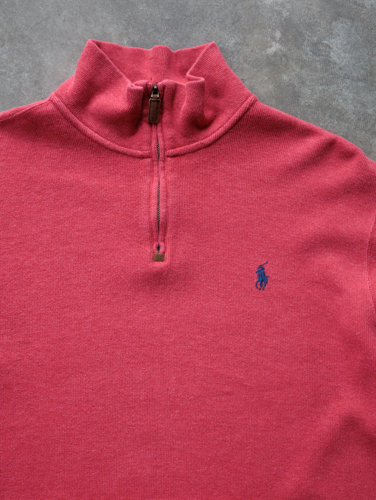 Vintage 00s Pink Polo Ralph Lauren Knit Quarter Zip (L)