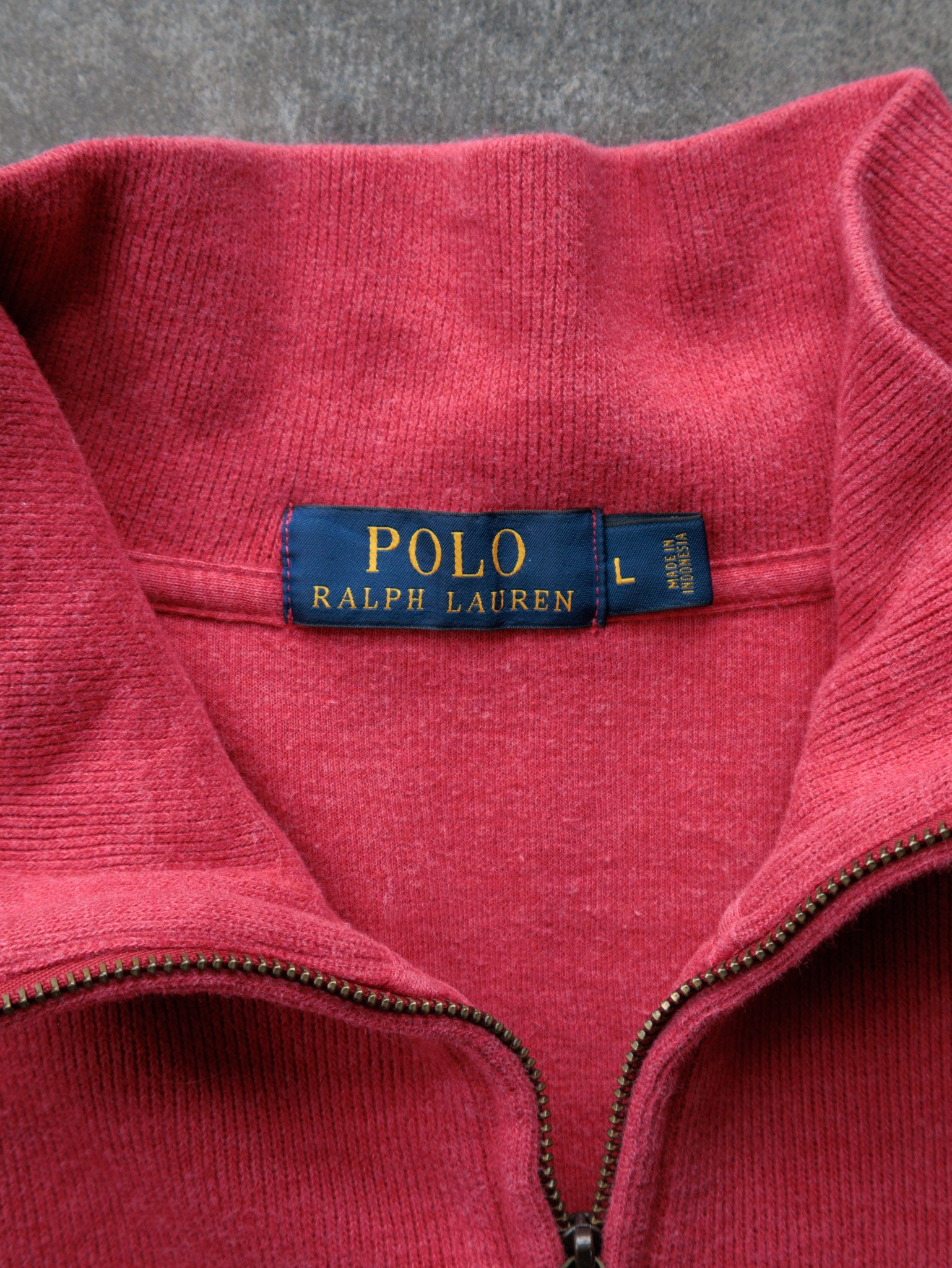 Vintage 00s Pink Polo Ralph Lauren Knit Quarter Zip (L)
