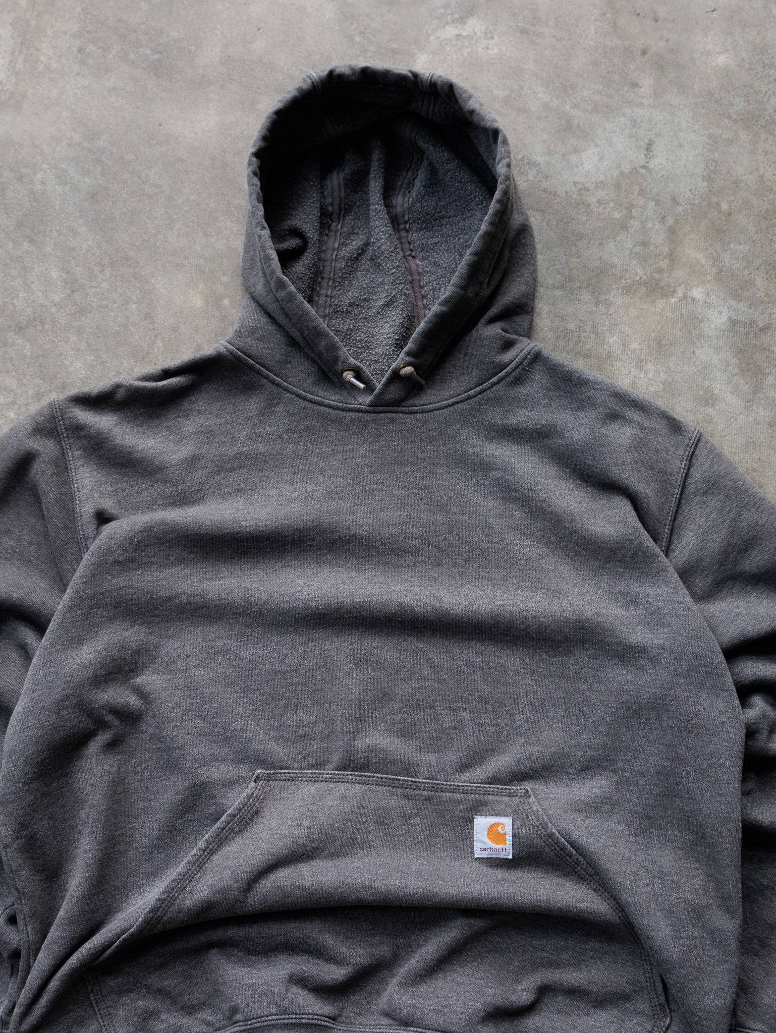 Vintage Grey Carhartt Sleeve Spell Out Hoodie (L)