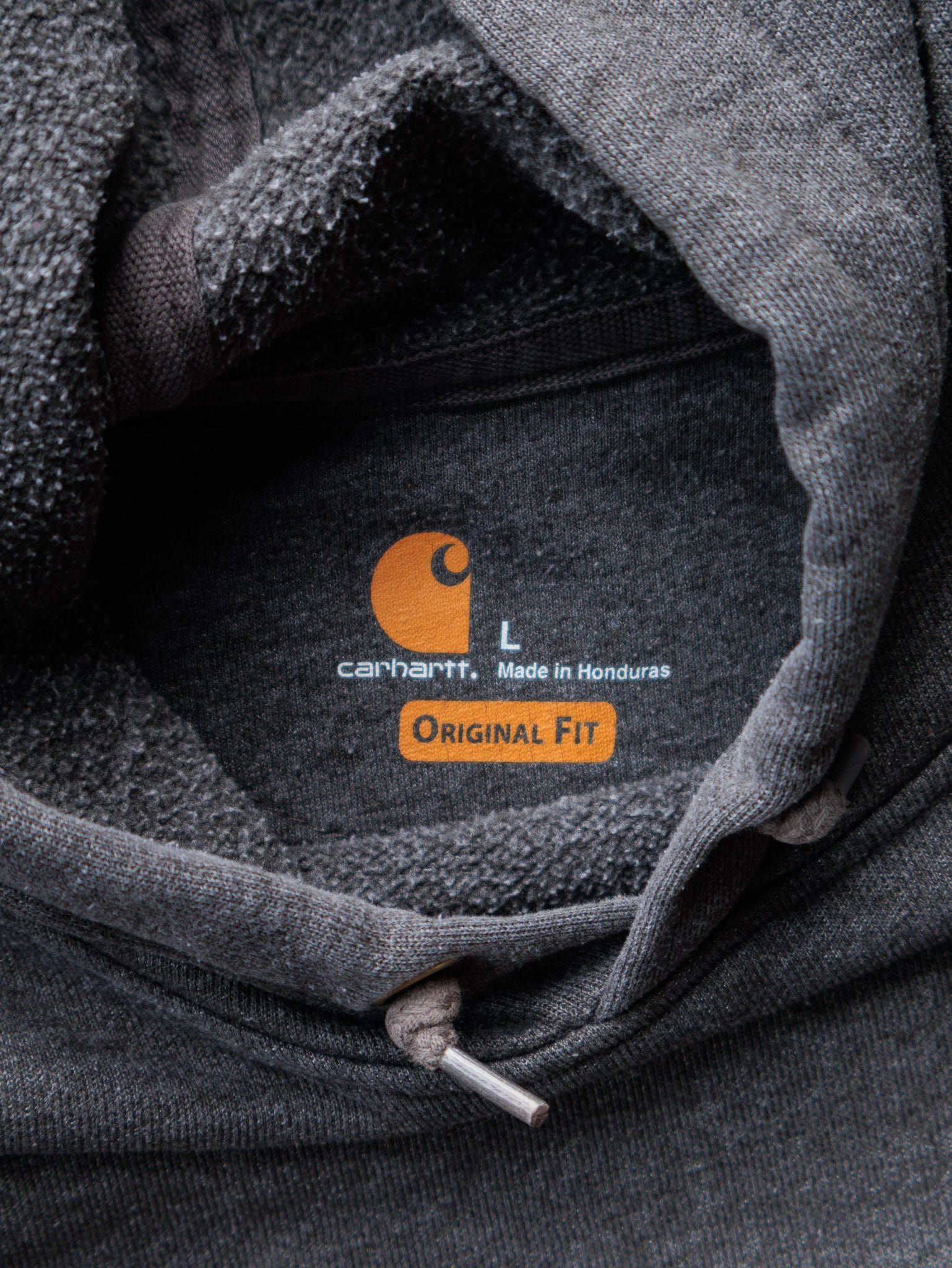 Vintage Grey Carhartt Sleeve Spell Out Hoodie (L)