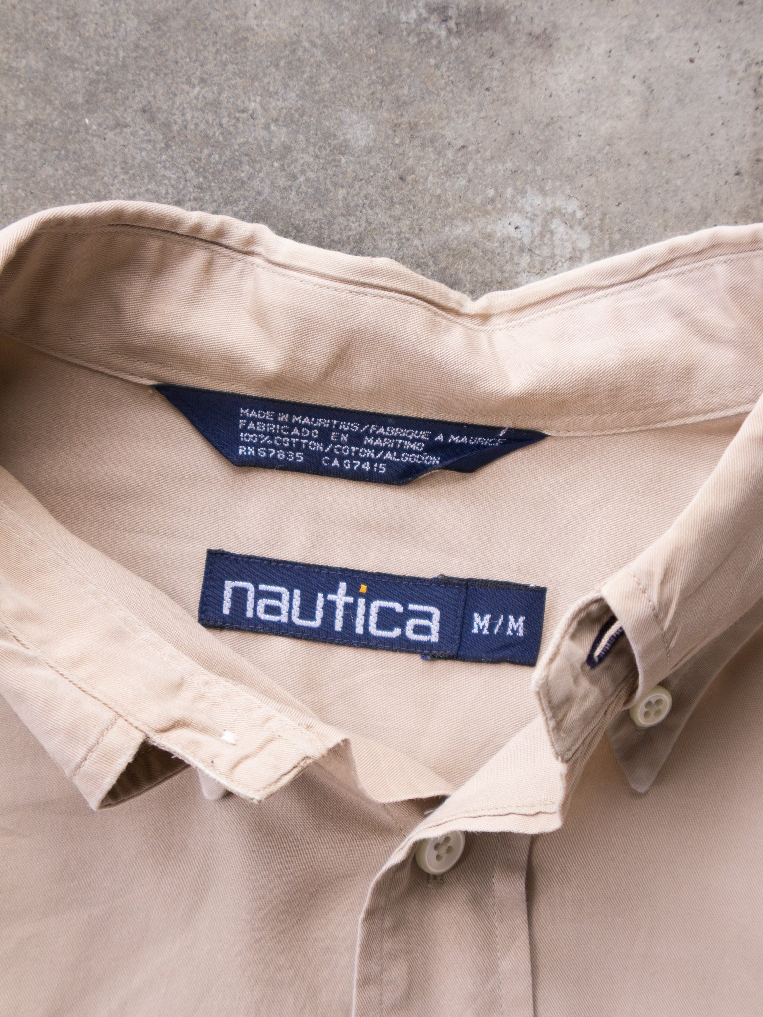 Vintage 00s Beige Nautica Shirt (M)