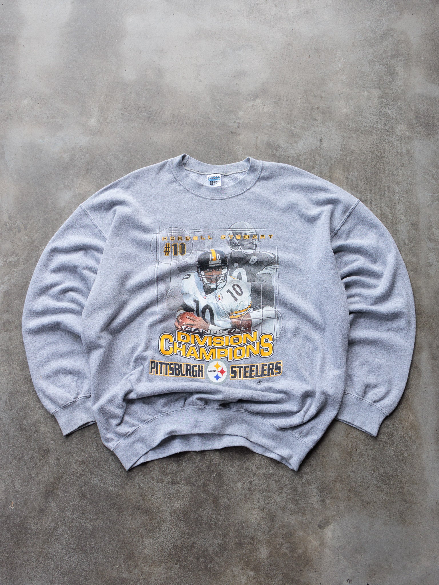 Vintage 2001 Grey Pittsburgh Steelers Kordell Stewart Sweatshirt (XL)