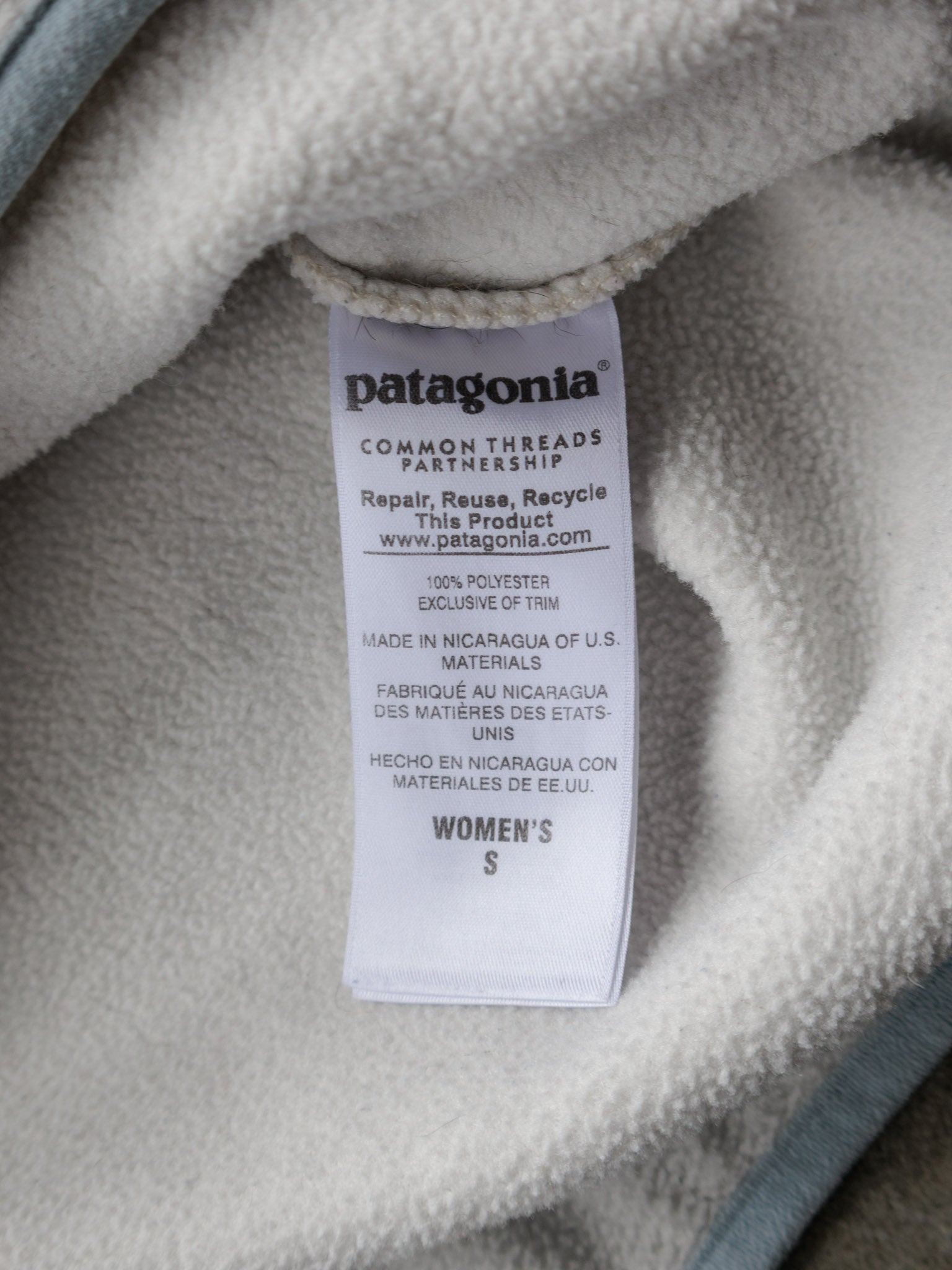 Vintage 00s Beige Colourblock Patagonia Synchilla Fleece Sweatshirt (Women's S)