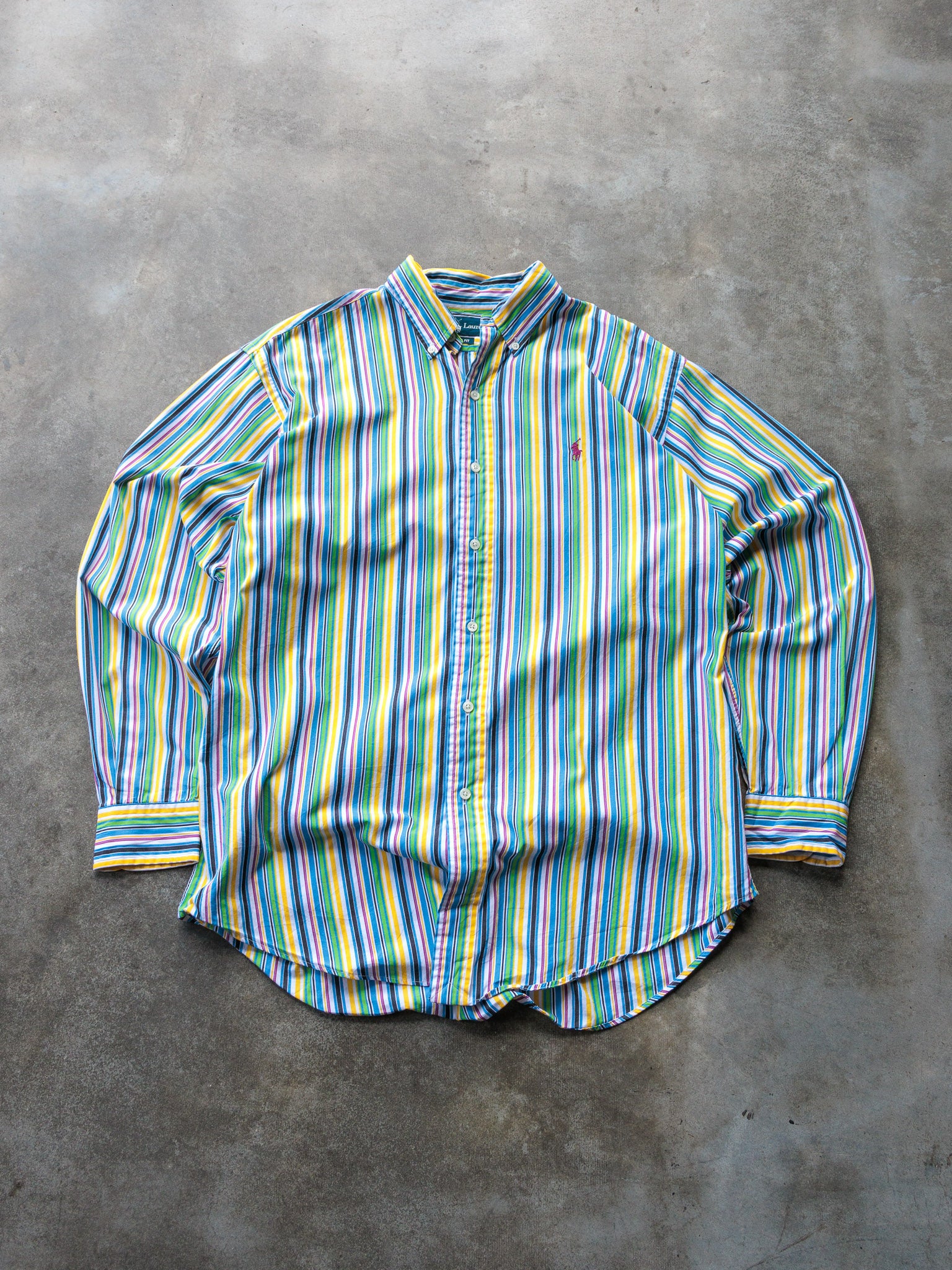 Vintage Multi Colour Ralph Lauren Striped Shirt (M)