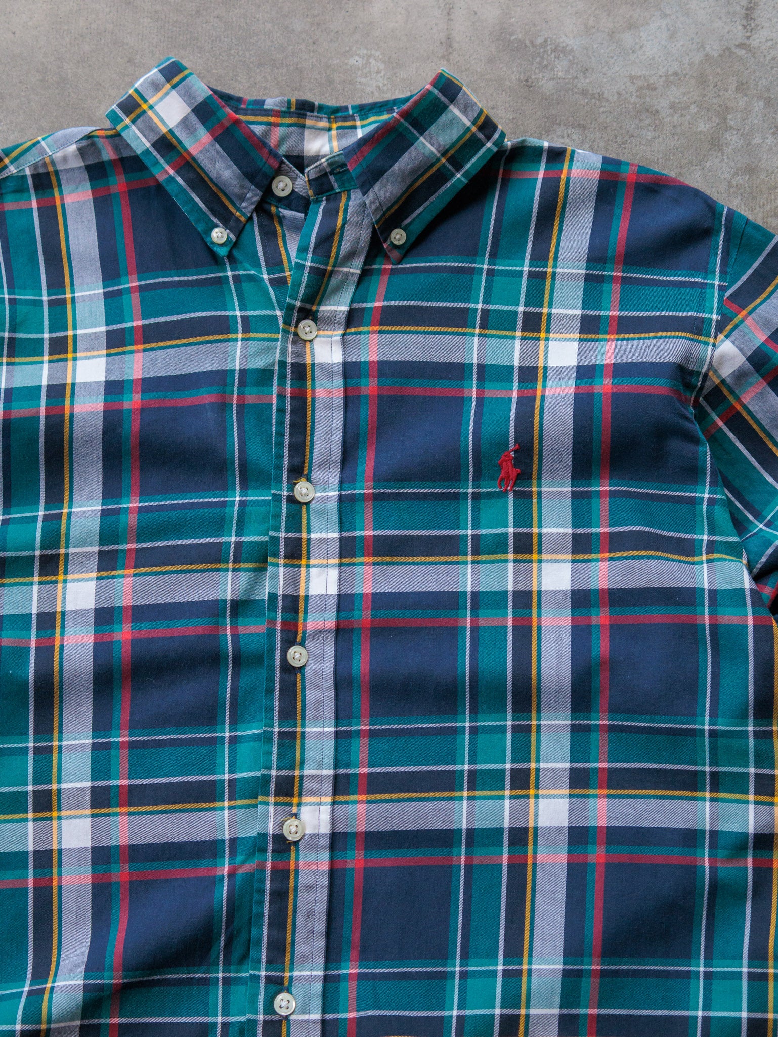 Vintage Green Plaid Ralph Lauren Shirt (M)