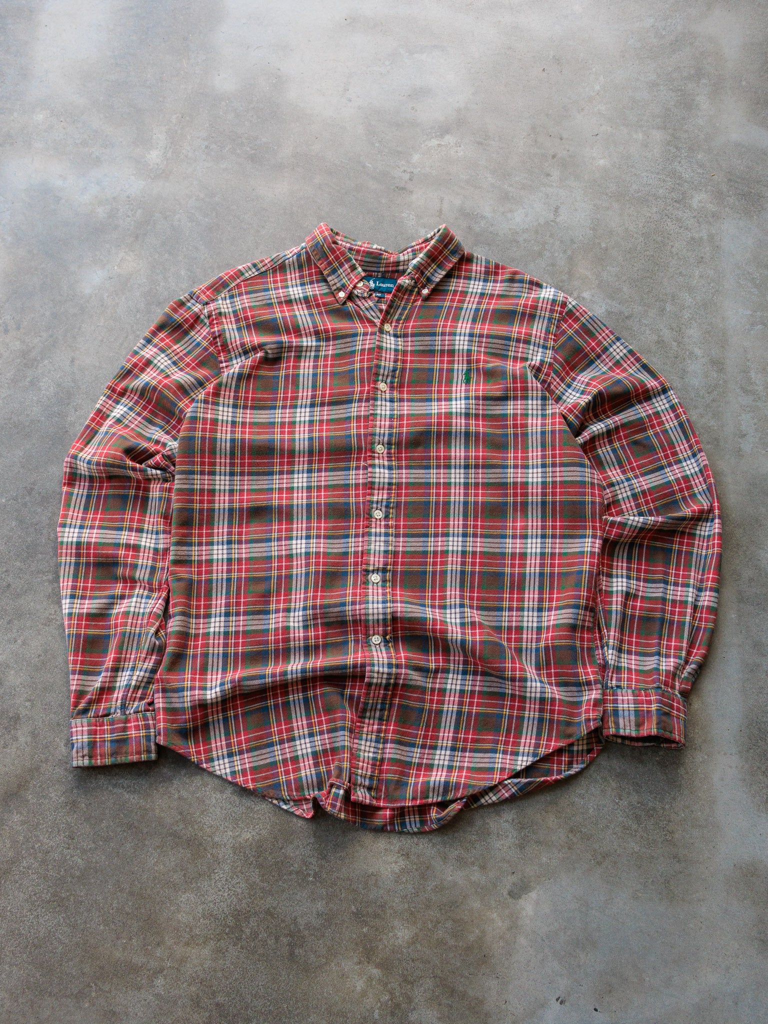 Vintage Red Plaid Ralph Lauren Shirt (L)