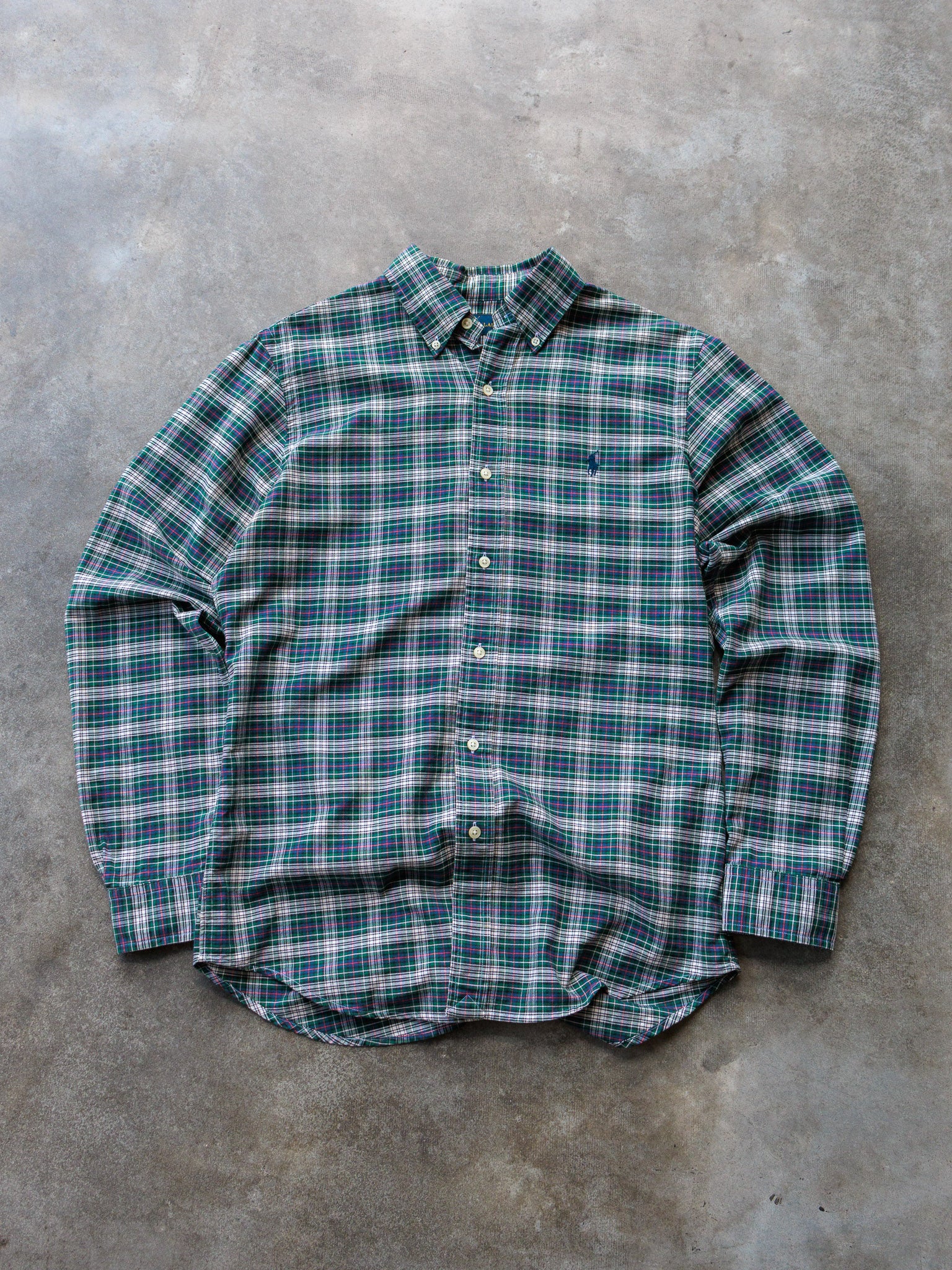 Vintage Green & Blue Ralph Lauren Plaid Shirt (S)