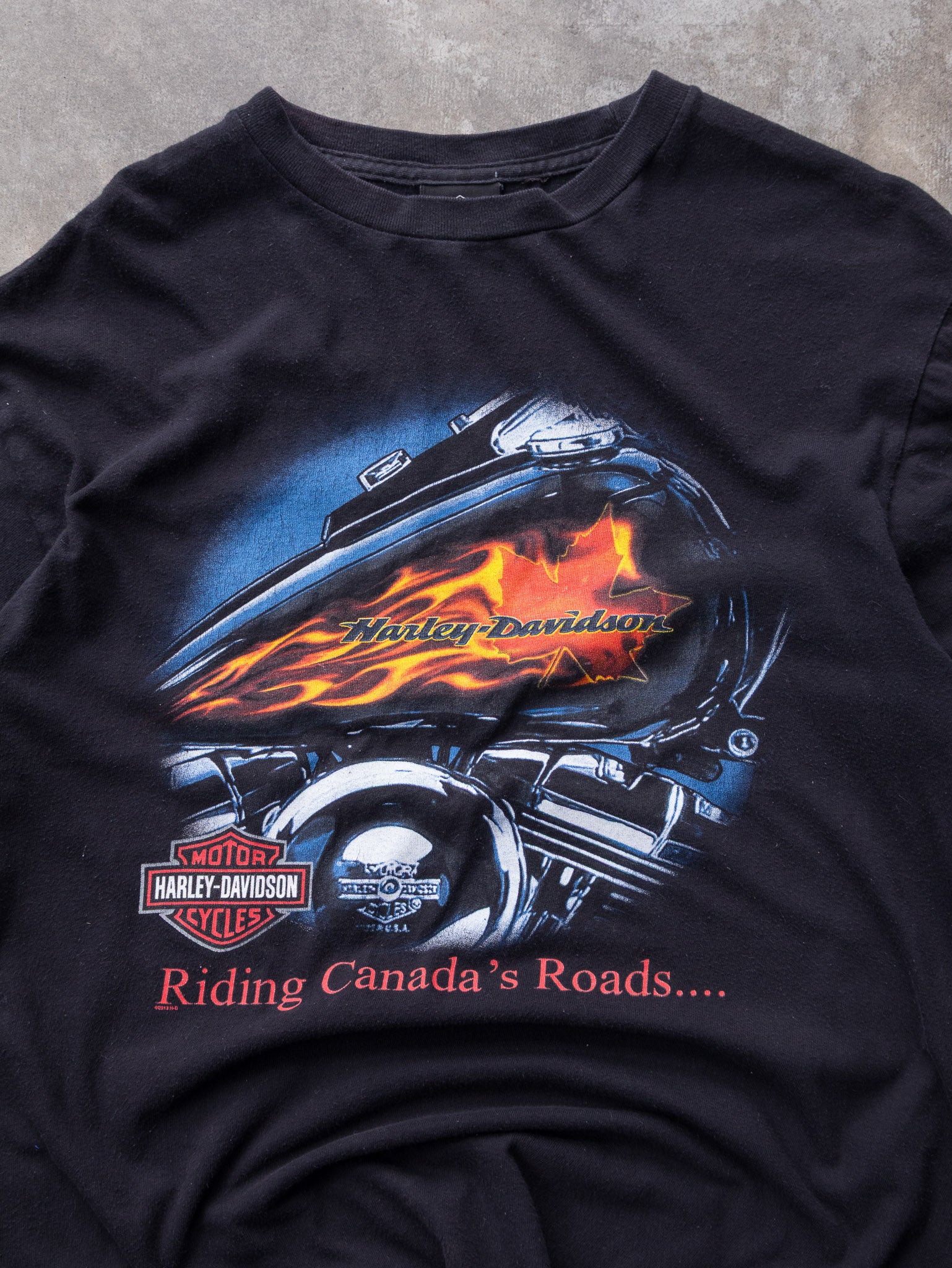 Vintage Black Harley-Davidson Barrie Ontario Tee (L)