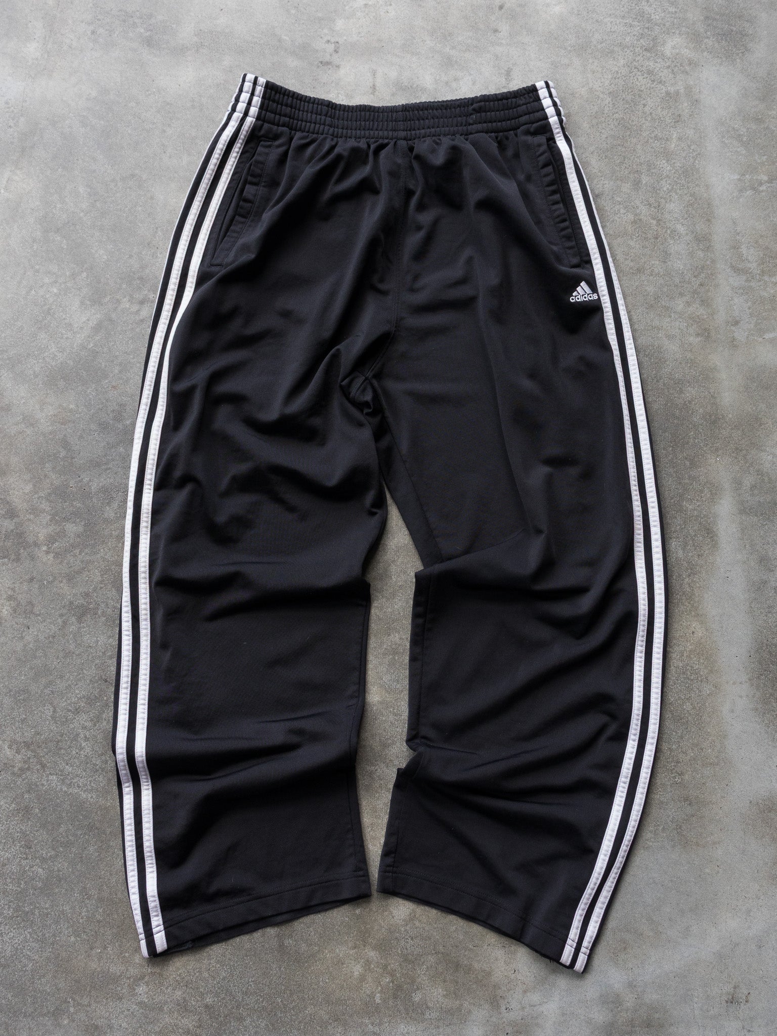 Vintage Black Adidas Tear Away Track Pants (M)