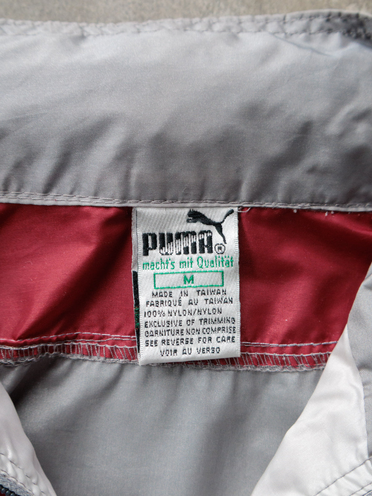 Vintage 90s Grey Puma Colourblock Windbreaker (M)
