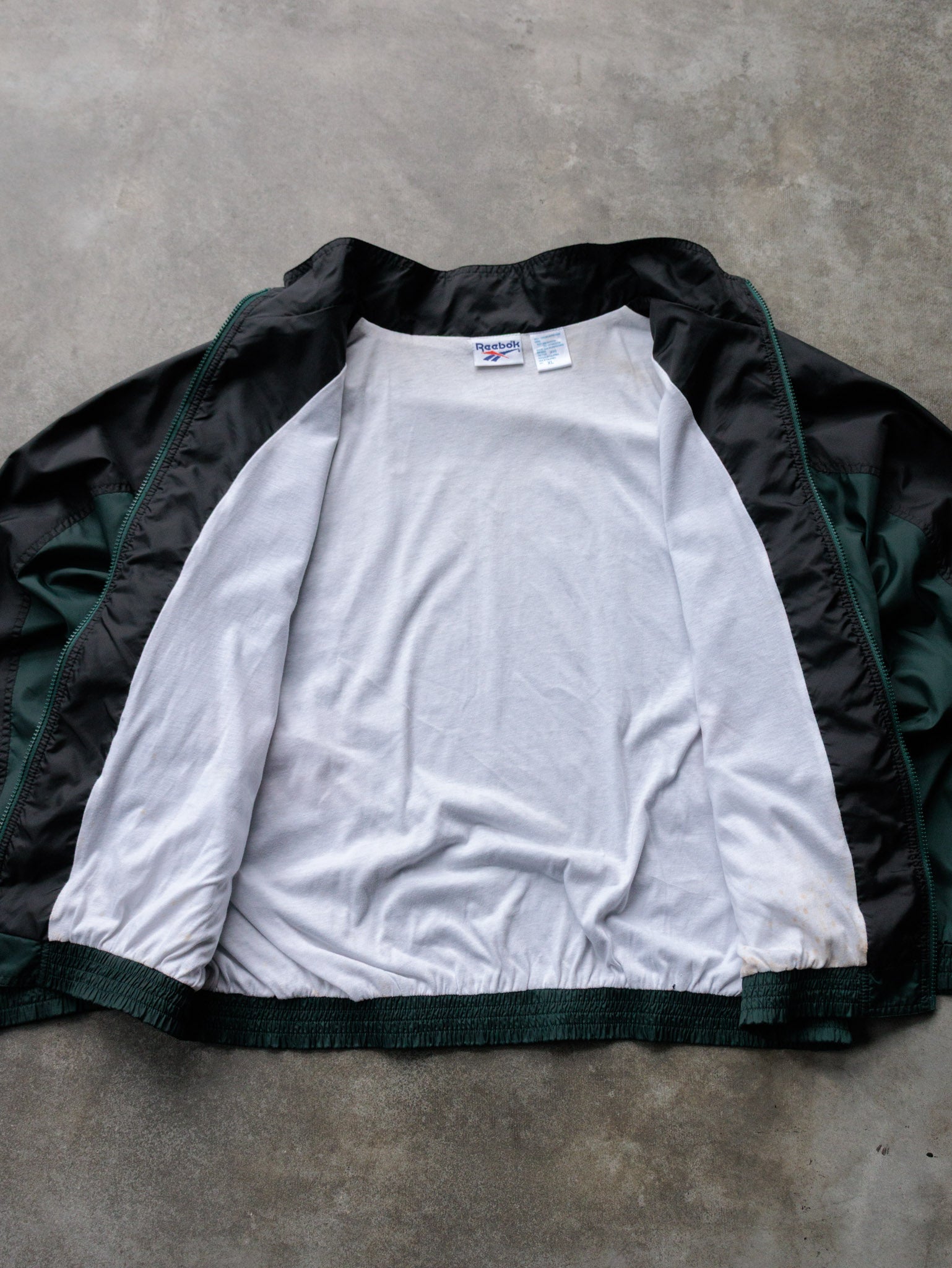 Vintage 90s Green Reebok Colourblock Jacket (XL)