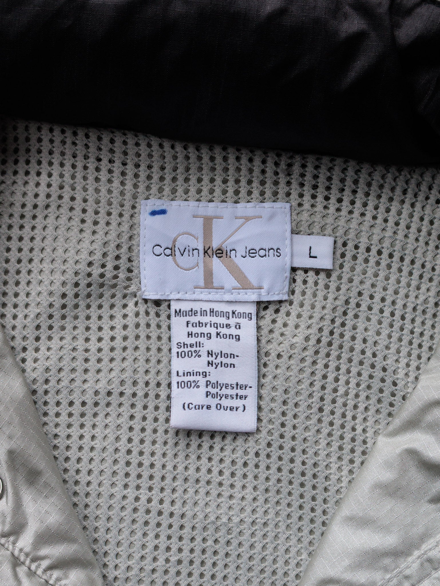 Vintage 90s Silver Calvin Klein Jeans Colourblock Windbreaker (L)