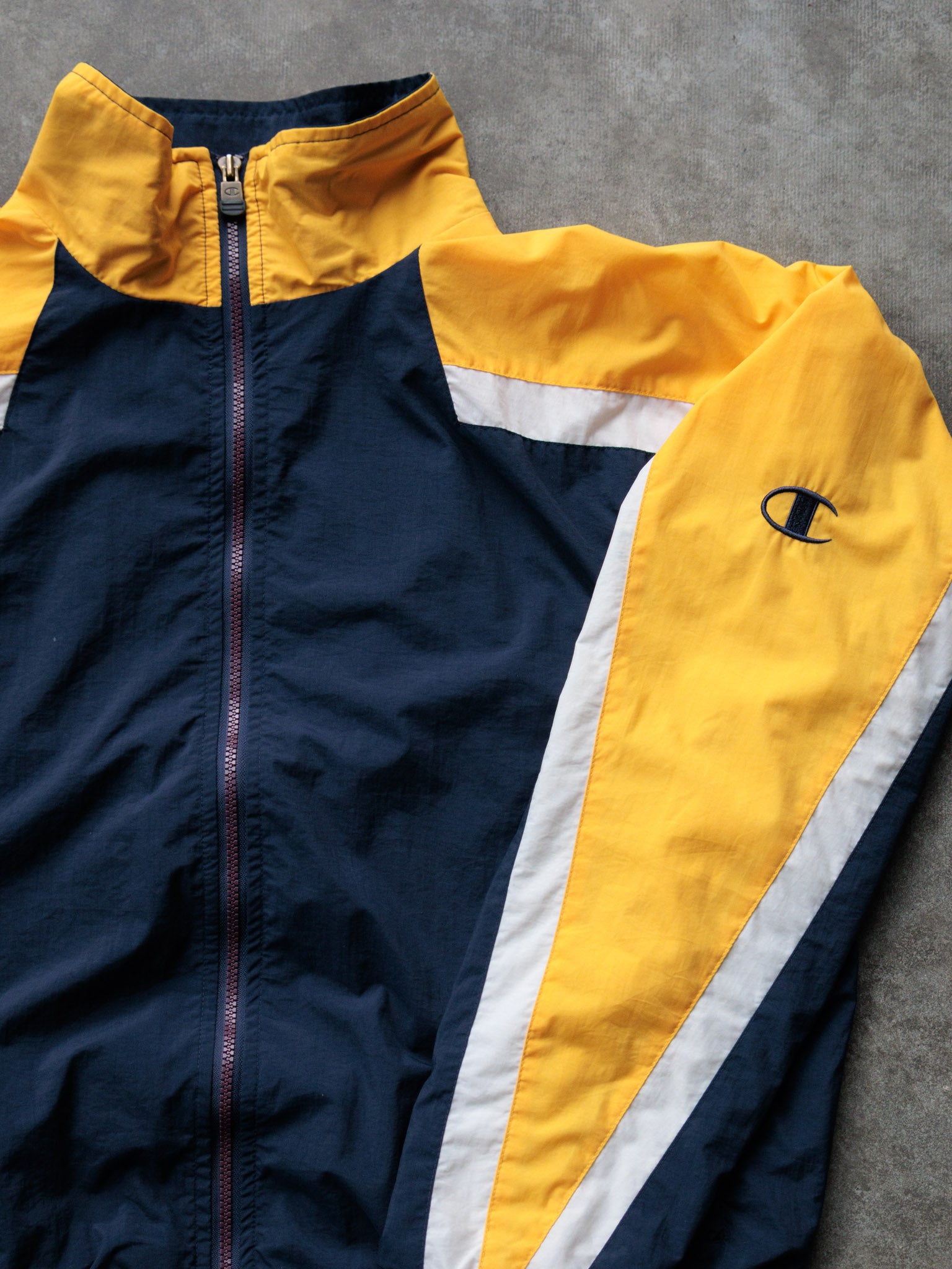 Vintage 90s Navy Champion Colourblock Windbreaker (L)