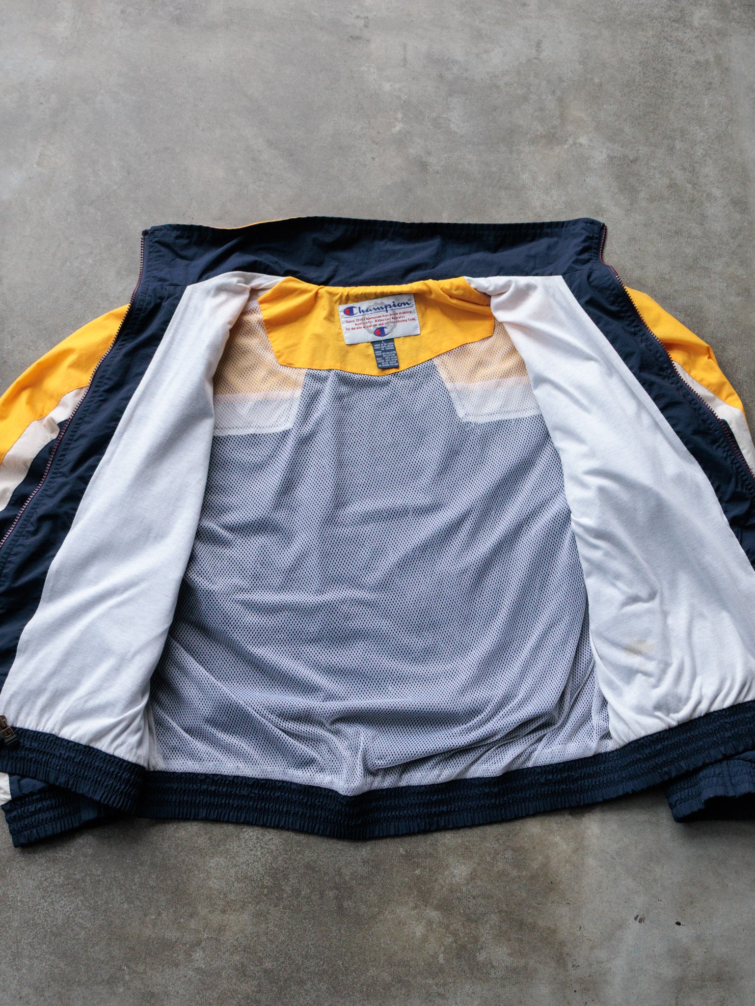 Vintage 90s Navy Champion Colourblock Windbreaker (L)