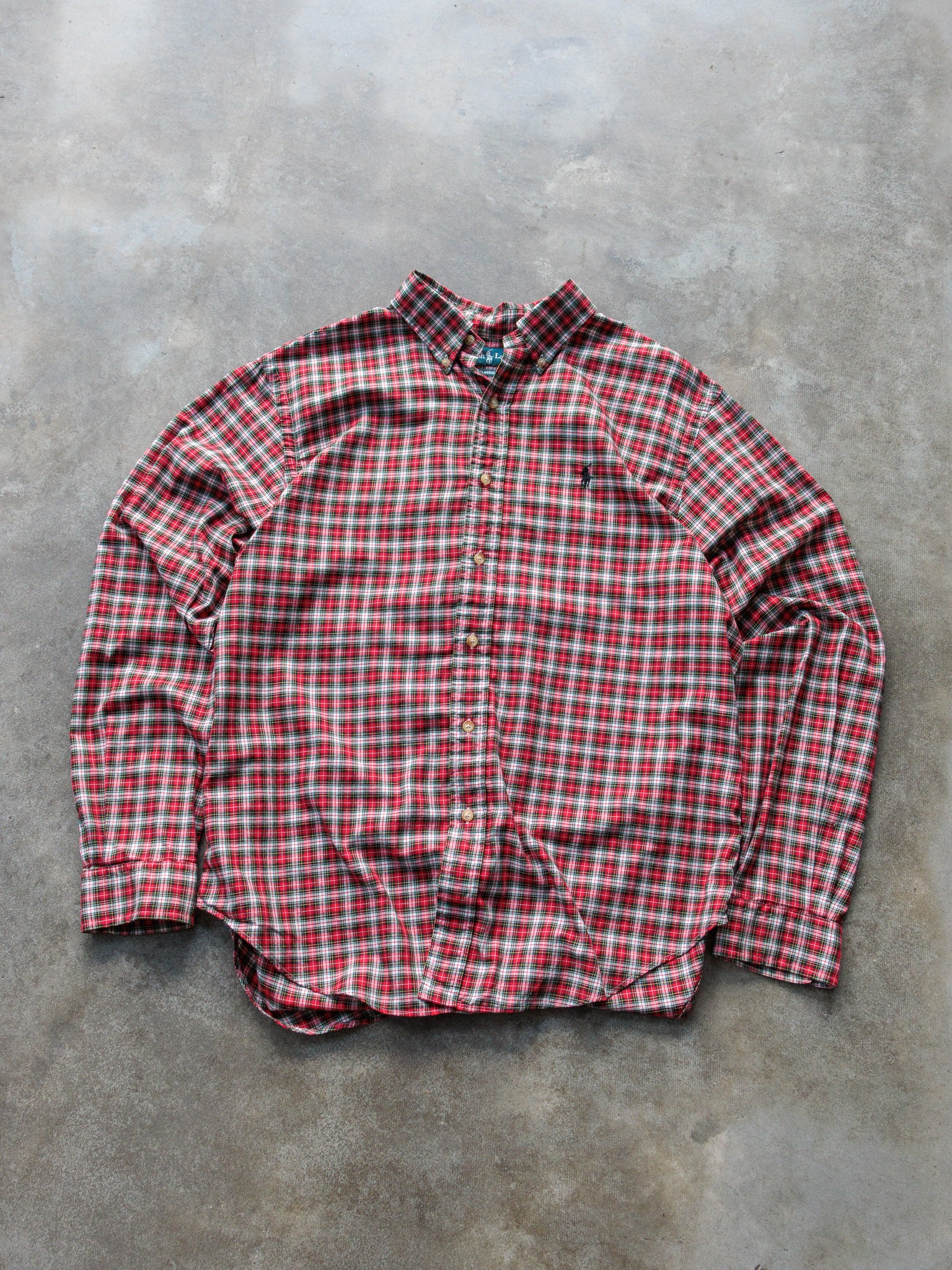 Vintage Red Tartan Ralph Lauren Plaid Shirt (L)