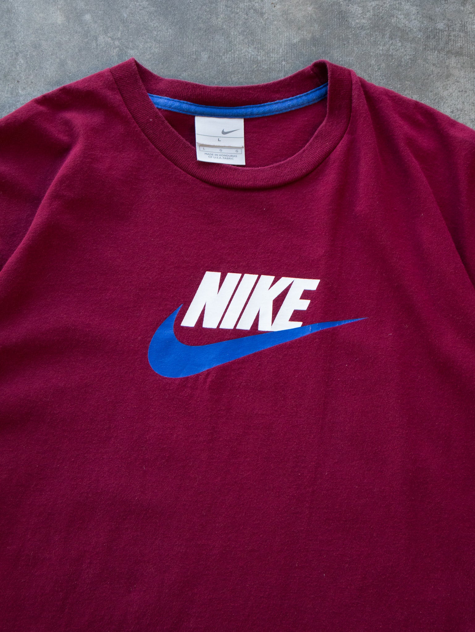 Vintage Maroon Nike Swoosh Tee (L)